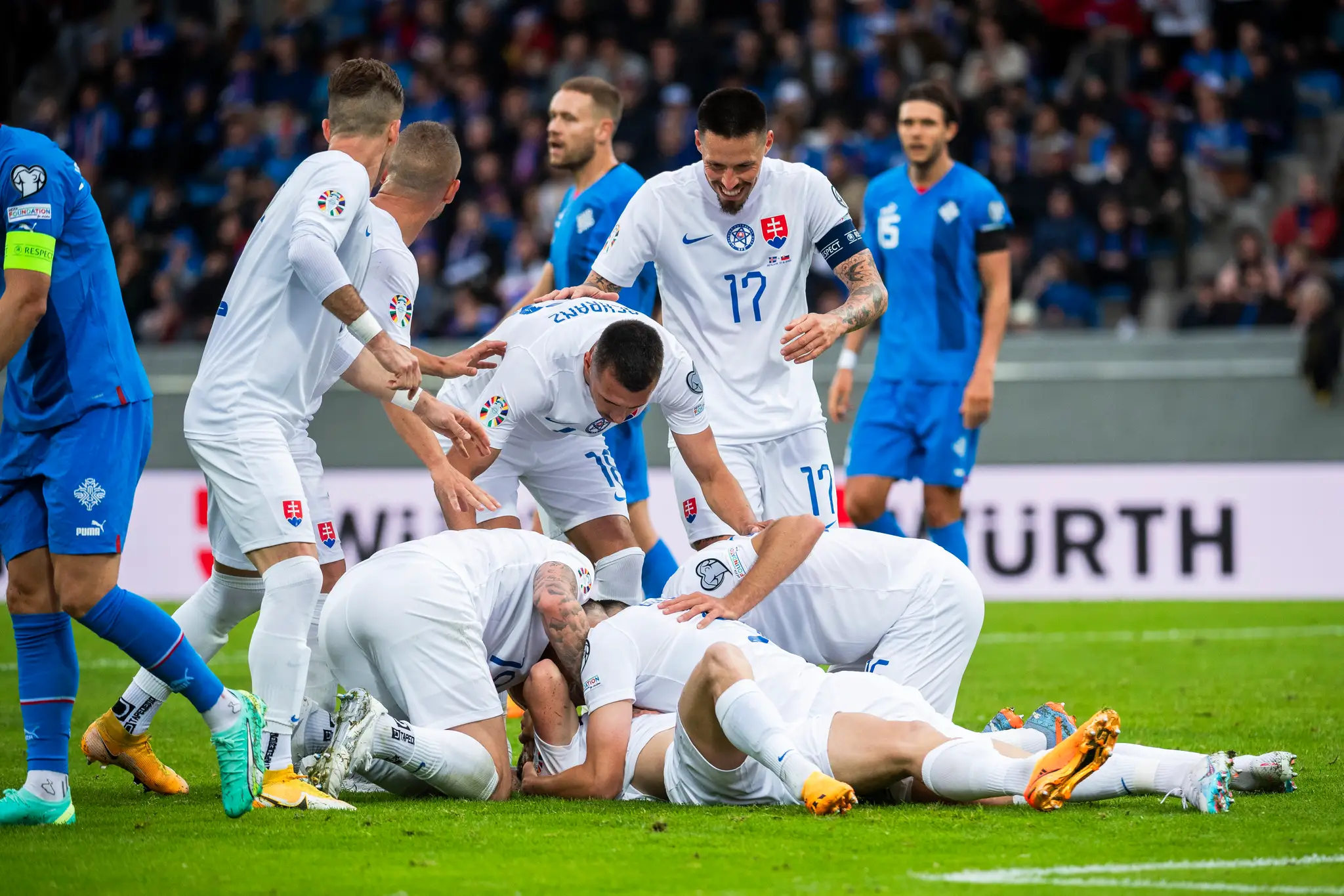 Gólová radosť slovenských futbalistov.