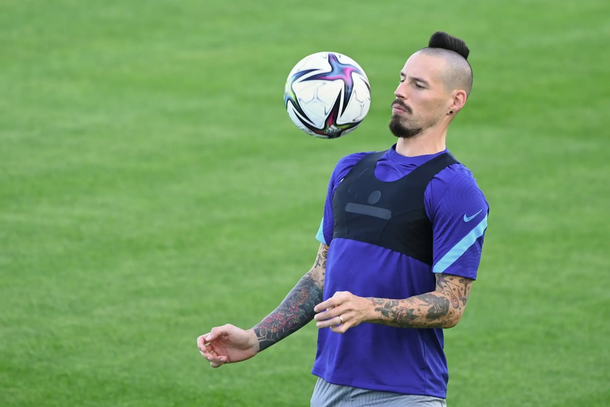 Marek Hamšík počas tréningu reprezentácie.