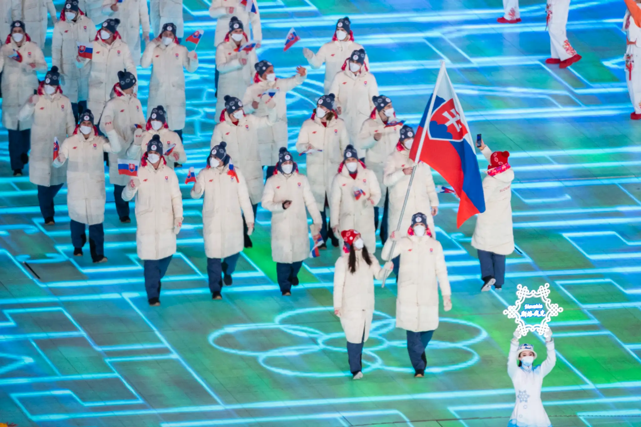 Výprava Slovenska na otváracom ceremoniáli ZOH 2022.