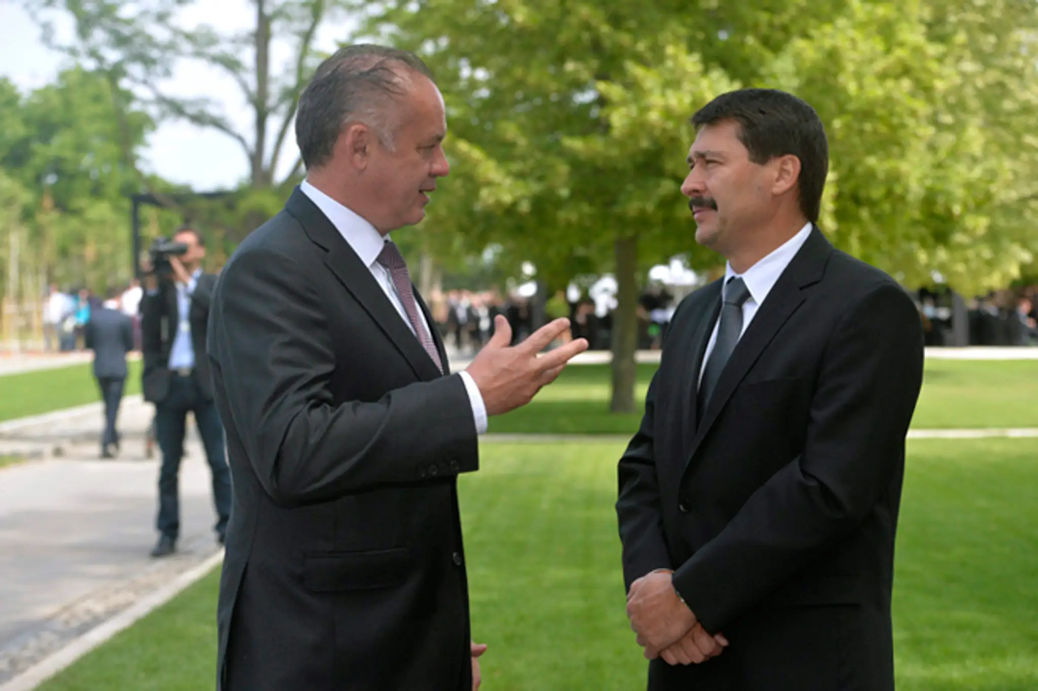 Prezident Andrej Kiska a maďarská hlava štátu János Áder.