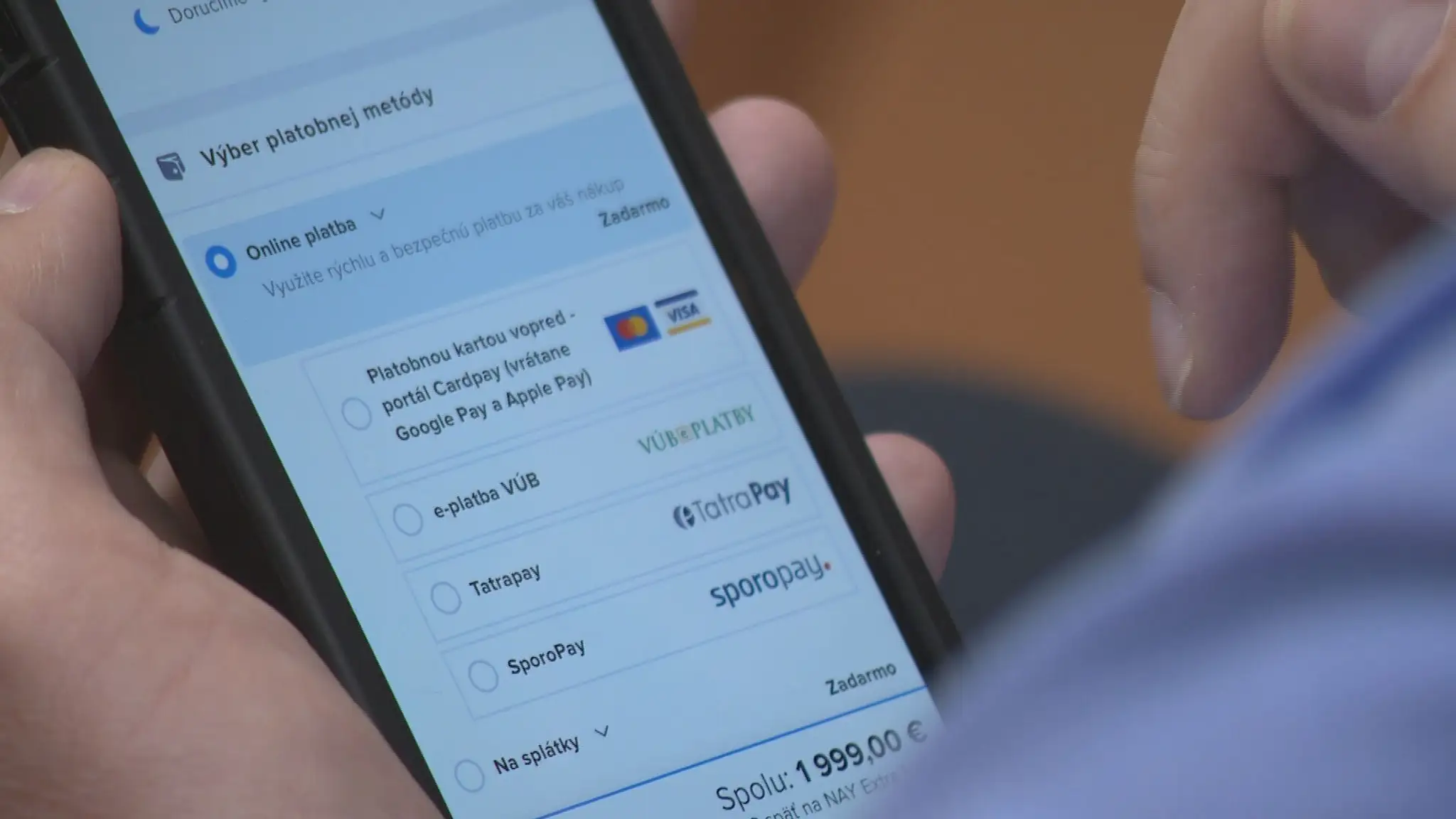 Platba mobilom.