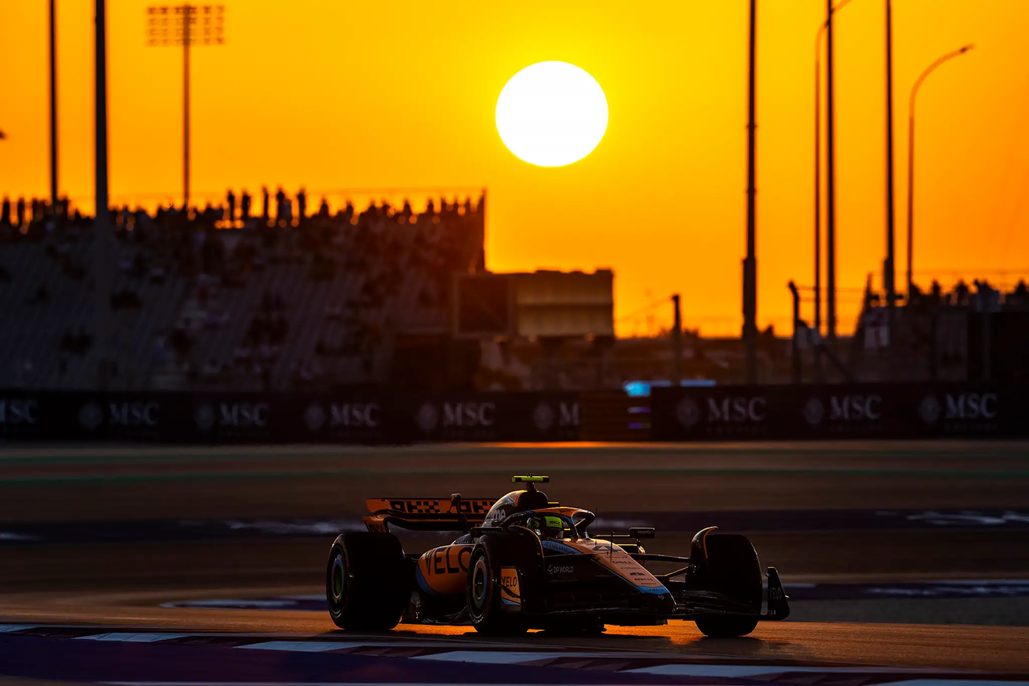 Lando Norris na okruhu Losail.