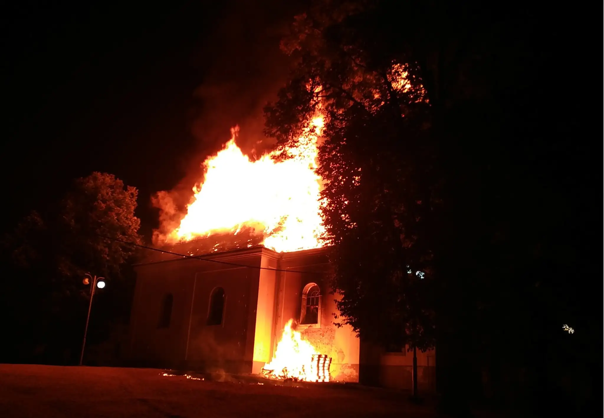 Požiar kostola v Považskej Bystrici