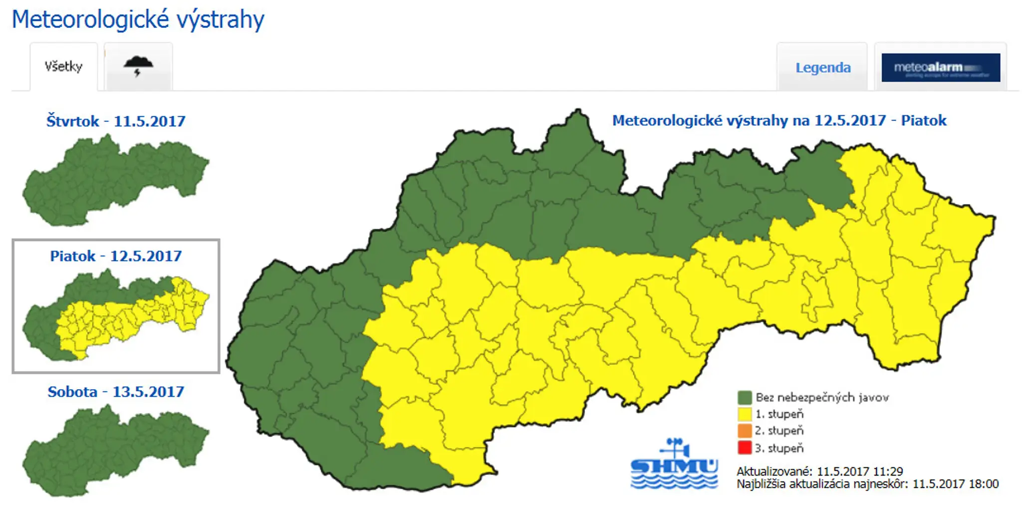 Piatok prinesie búrky s krúpami.