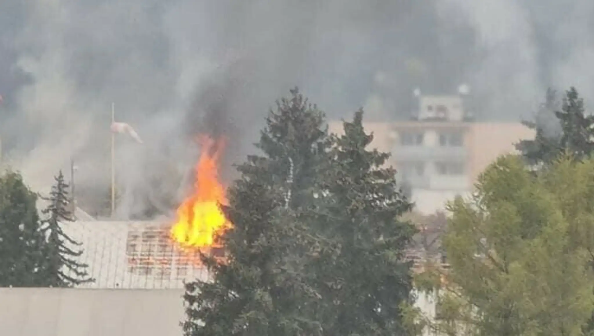 Požiar nemocnice v Ružomberku.