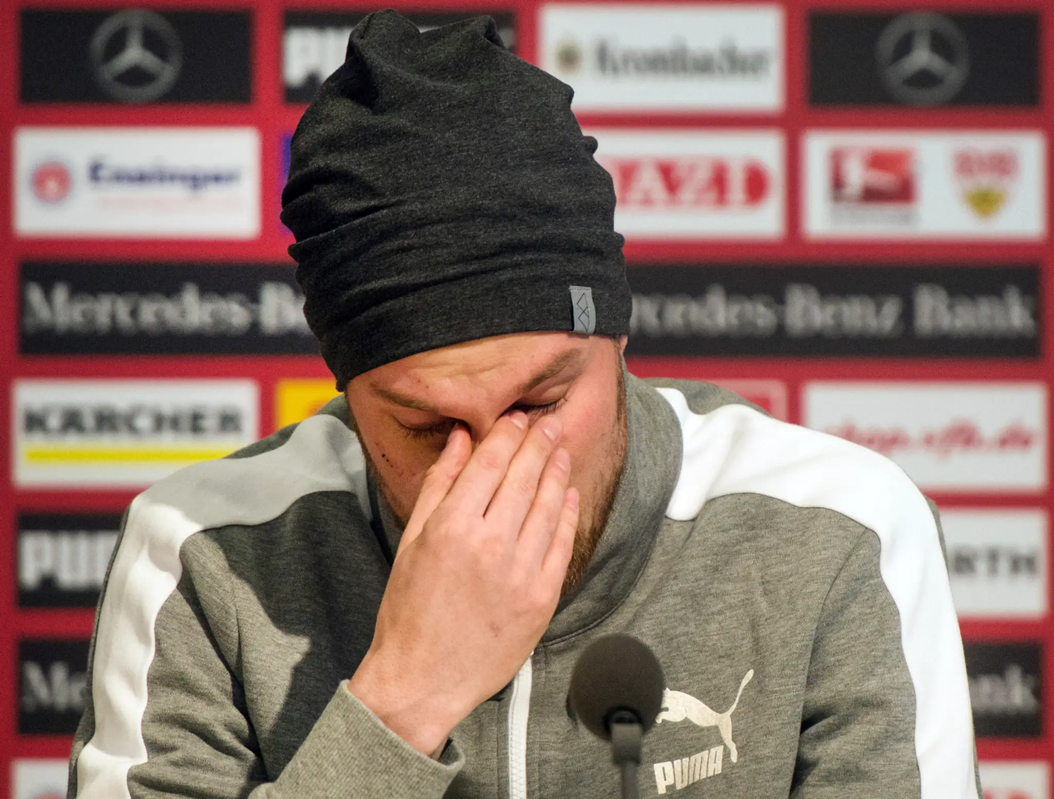 Kevin Grosskreutz počas tlačovej konferencie.