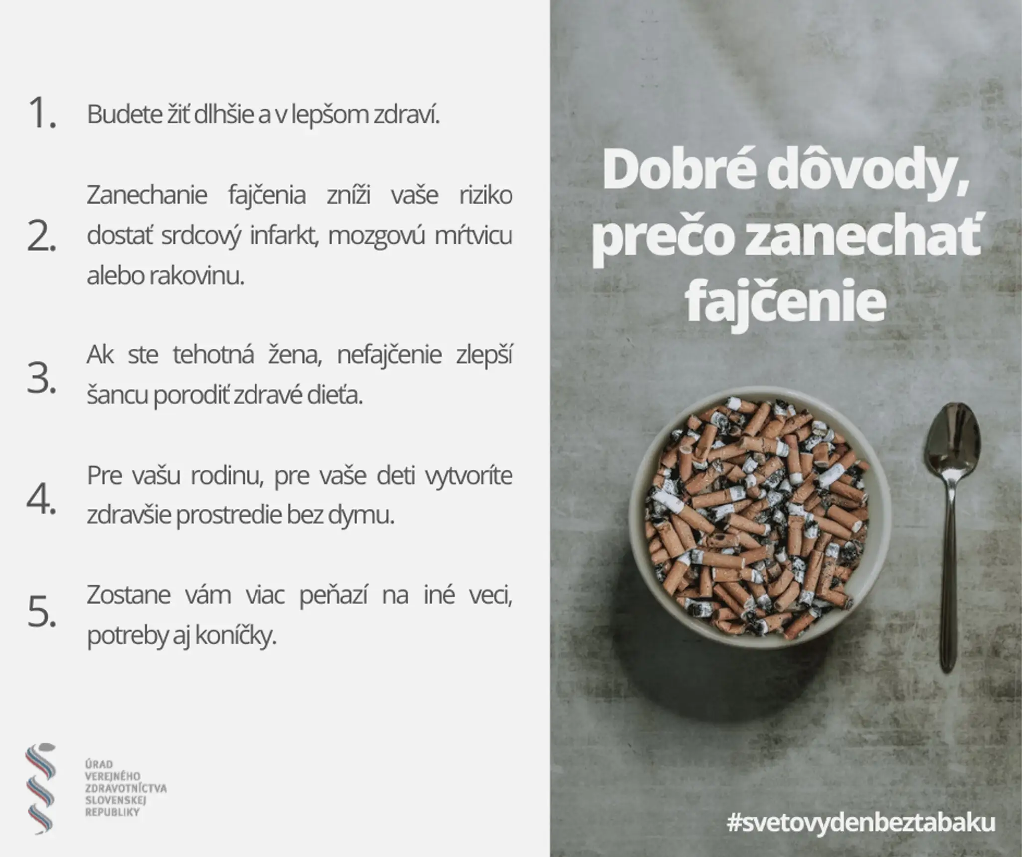 Dôvody, prečo zanechať fajčenie.