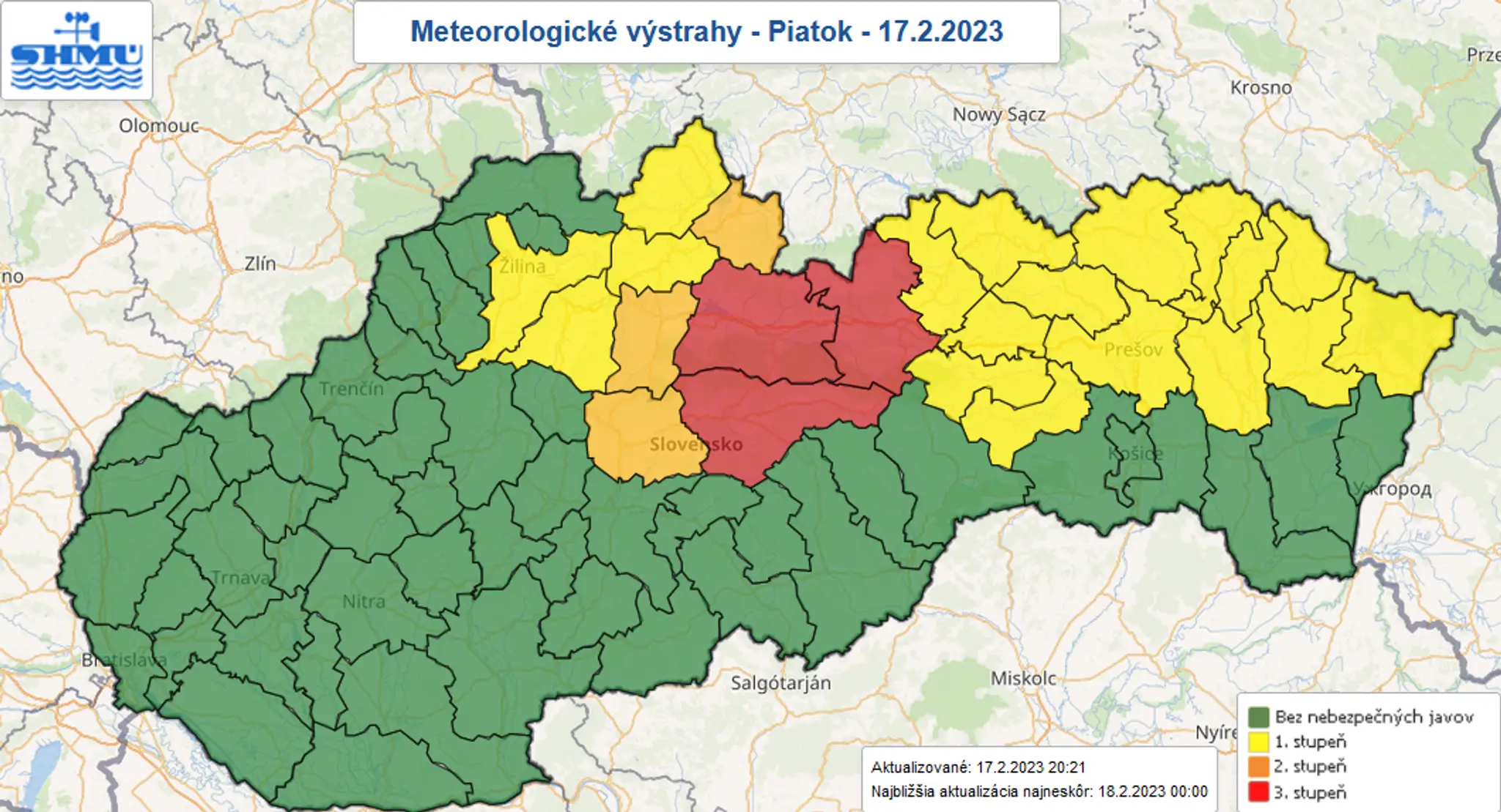 Výstrahy SHMÚ.
