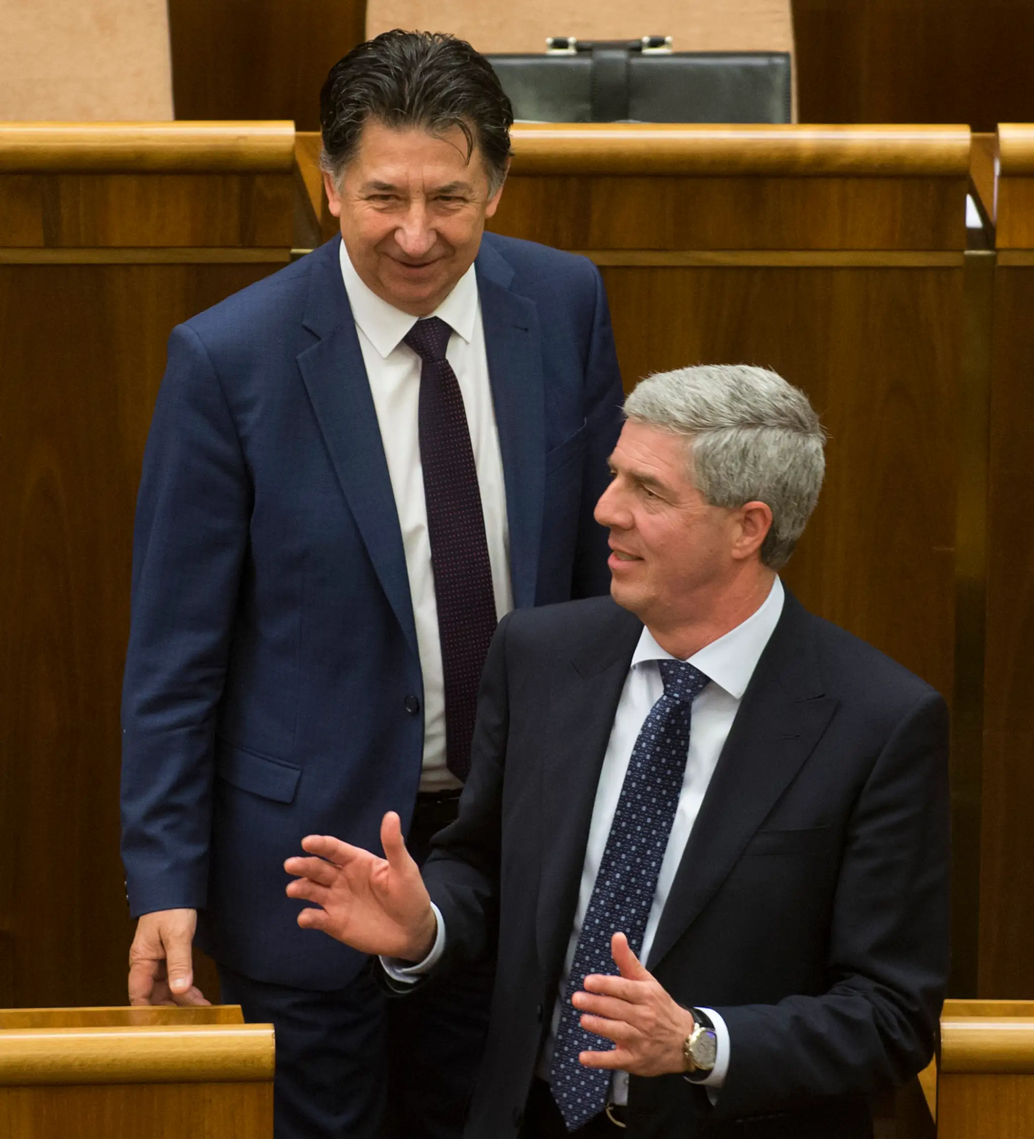 Podpredseda parlamentu Béla Bugár a poslanec Ján Budaj.