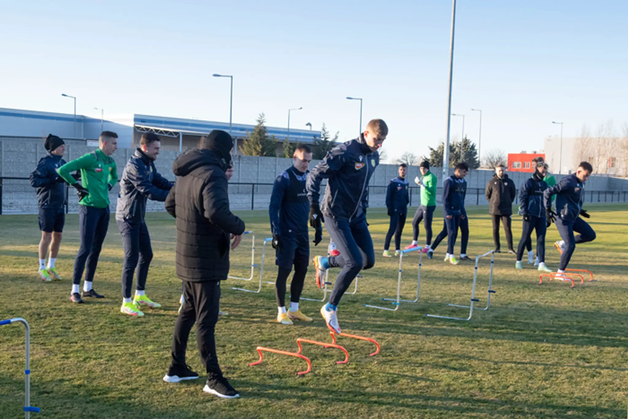 Tréningu futbalistov DAC 1904 Dunajská Streda na začiatku zimnej prípravy.