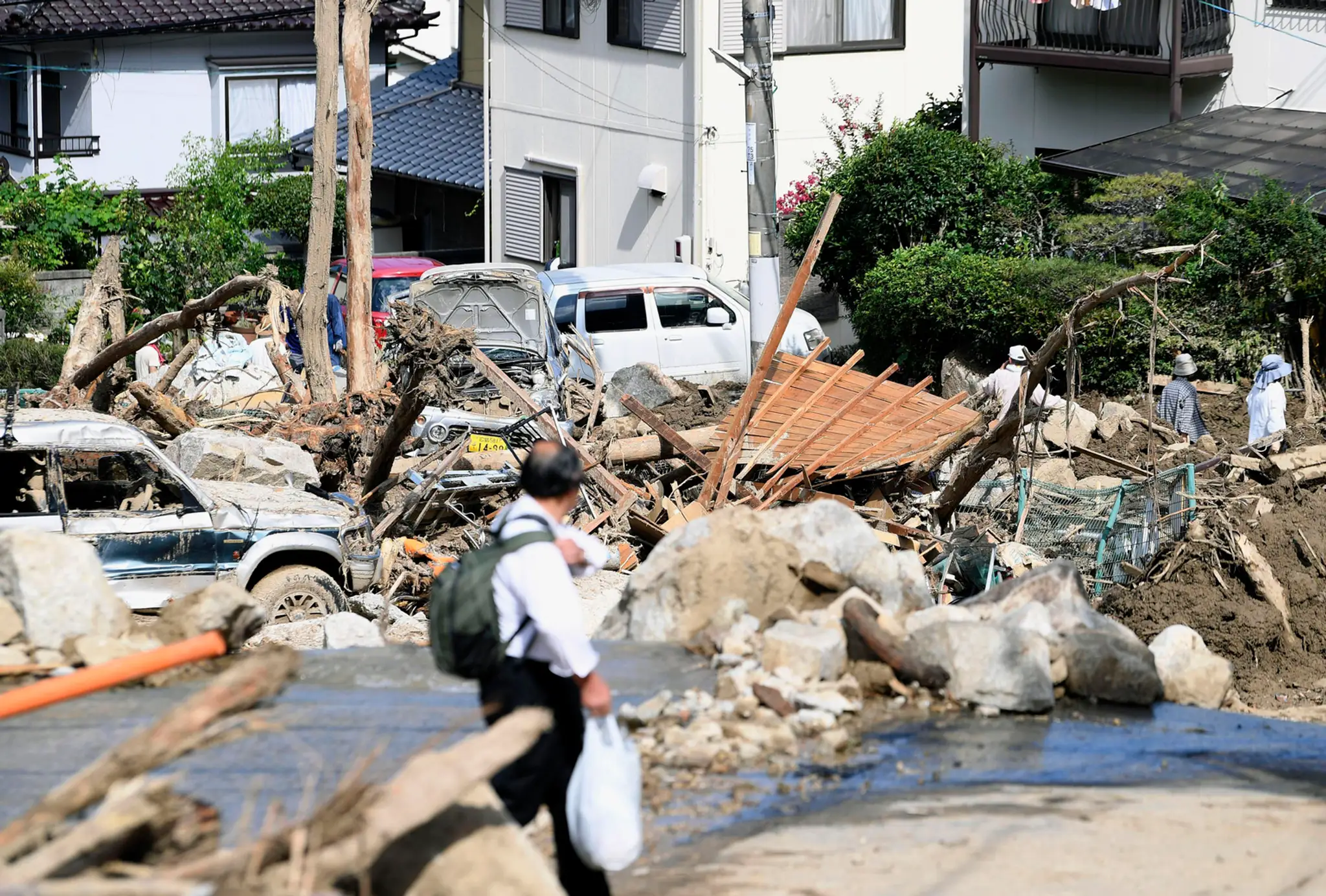 Záplavy a zosuvy pôdy v Japonsku
