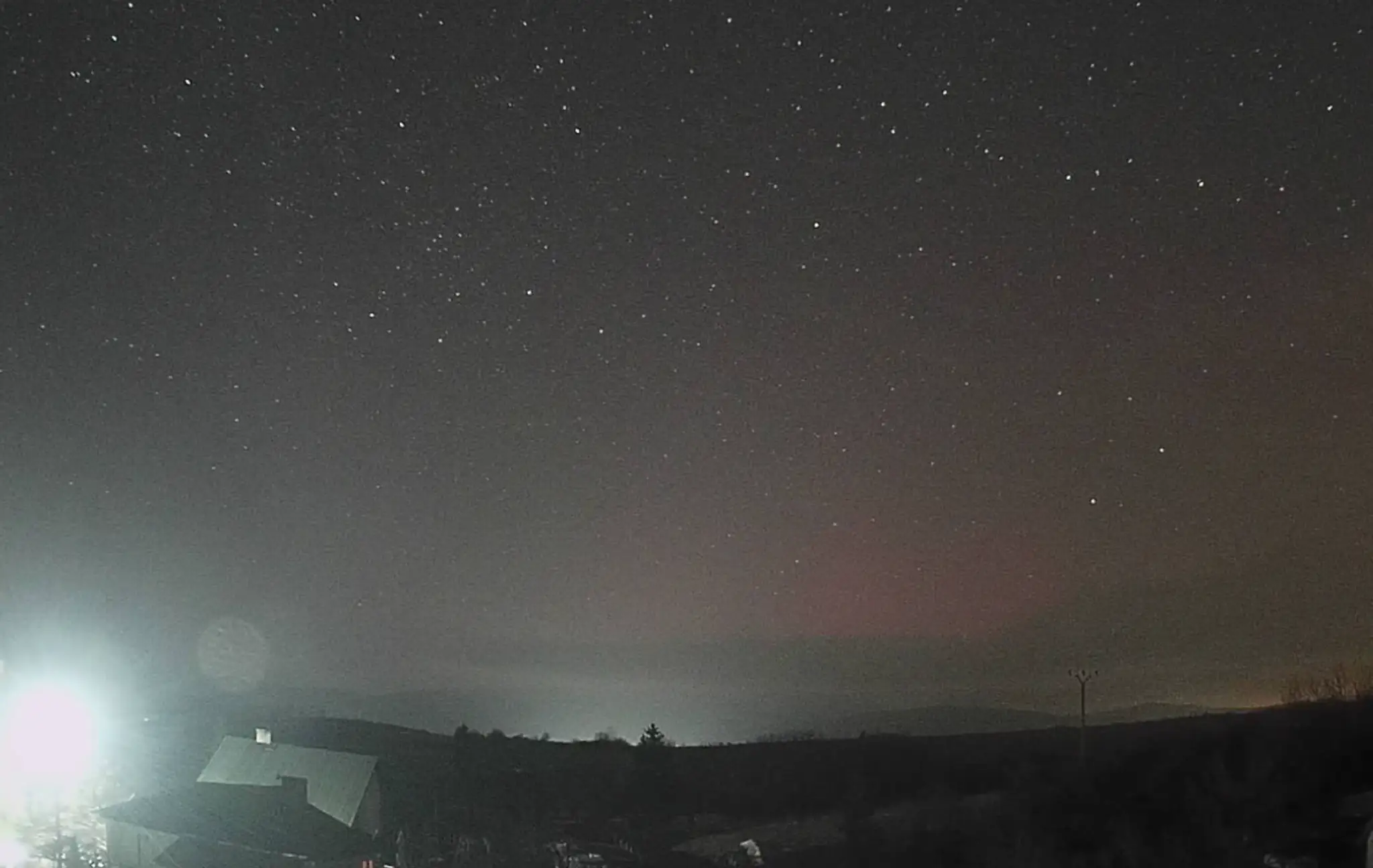 Polárna žiara nad Slovenskom.