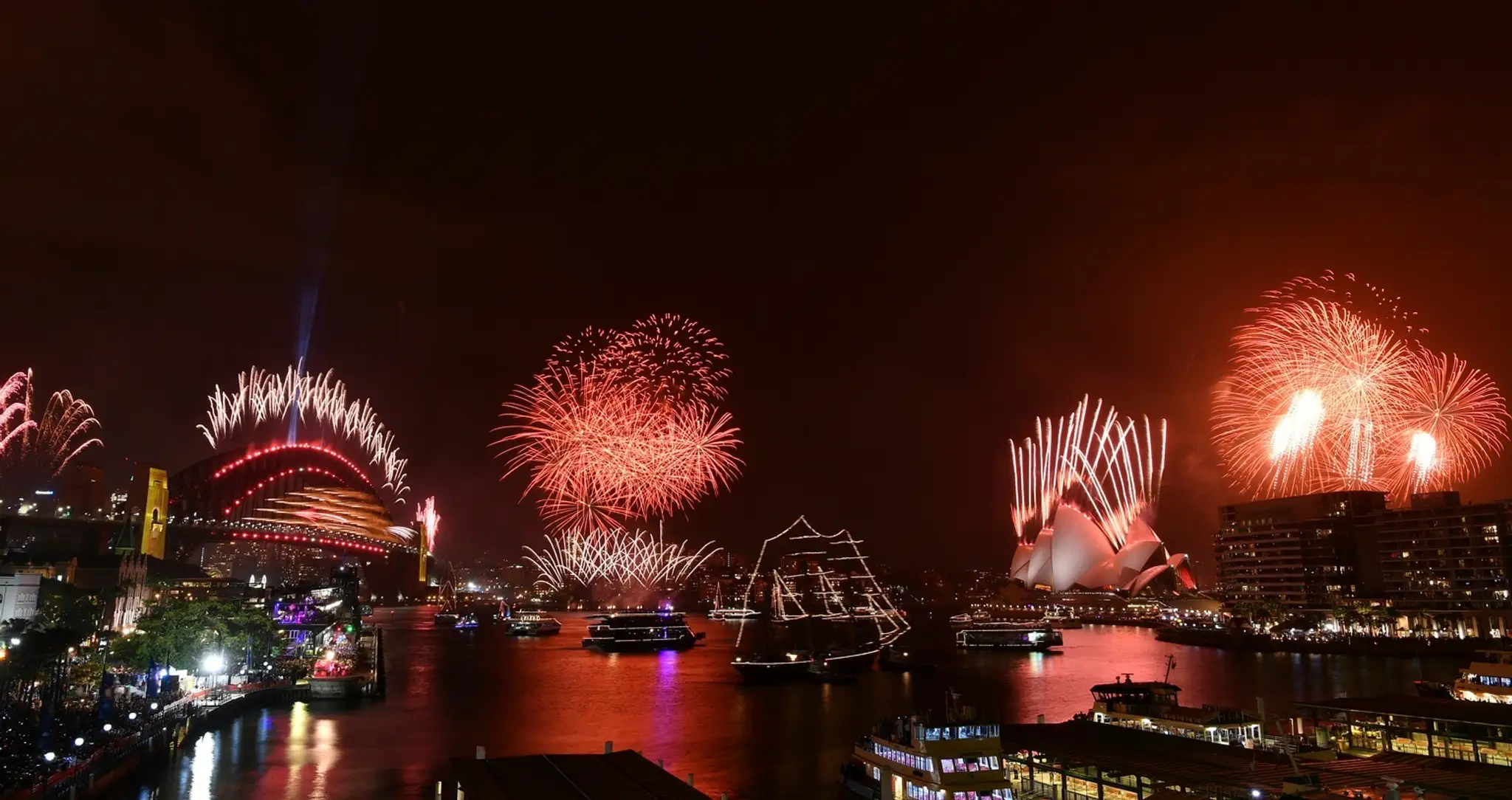 Ohňostroj v austrálskom Sydney.