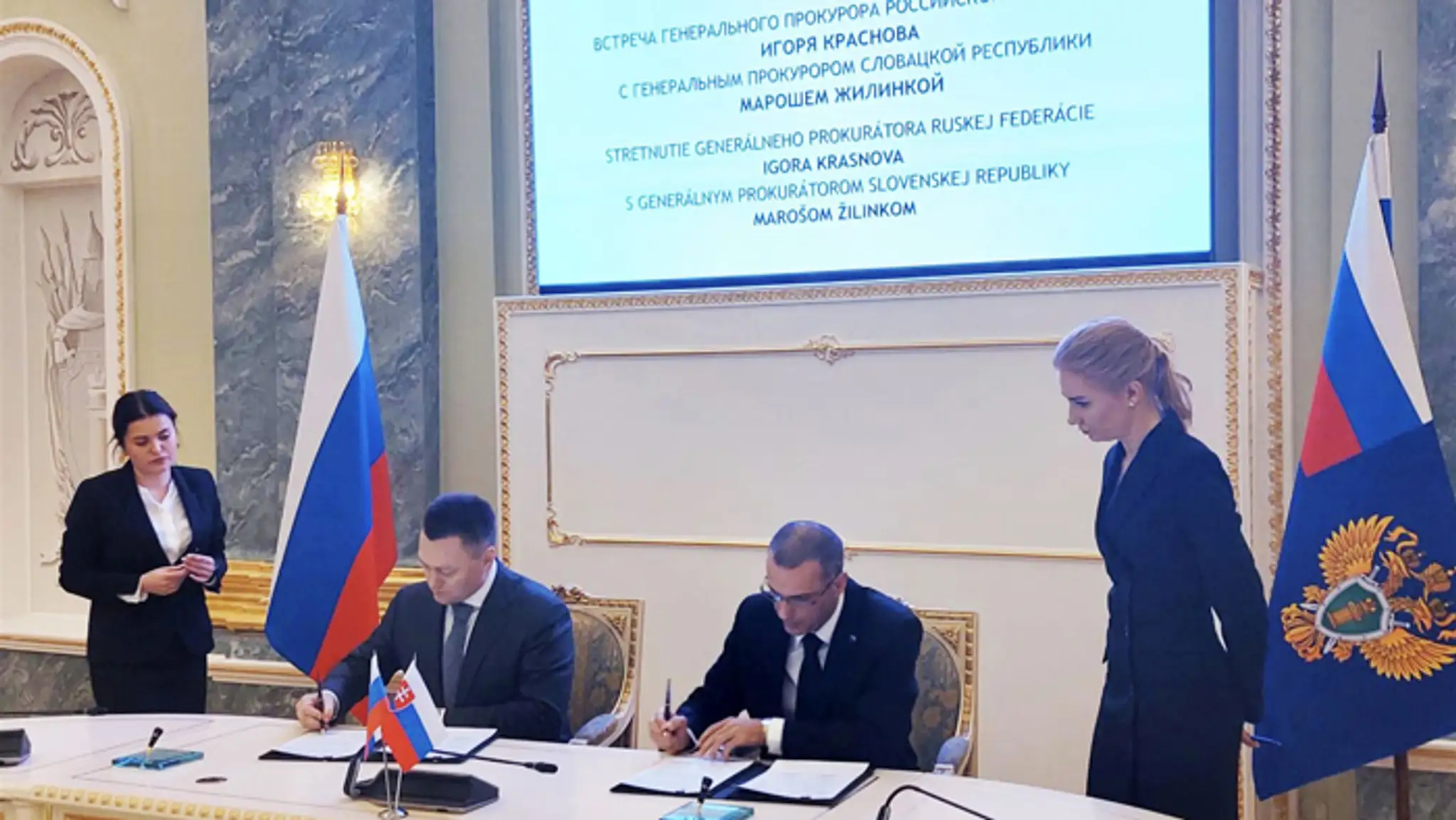 Ruský generálny prokurátor Igor Krasnov a jeho partner Maroš Žilinka.
