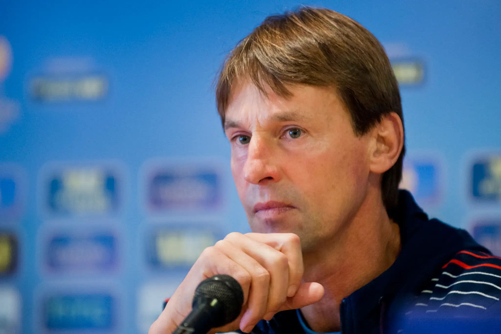 František straka na tlačovej konferencii pred stretnutím Európskej Ligy Slovan Bratislava - SSC Neapol.