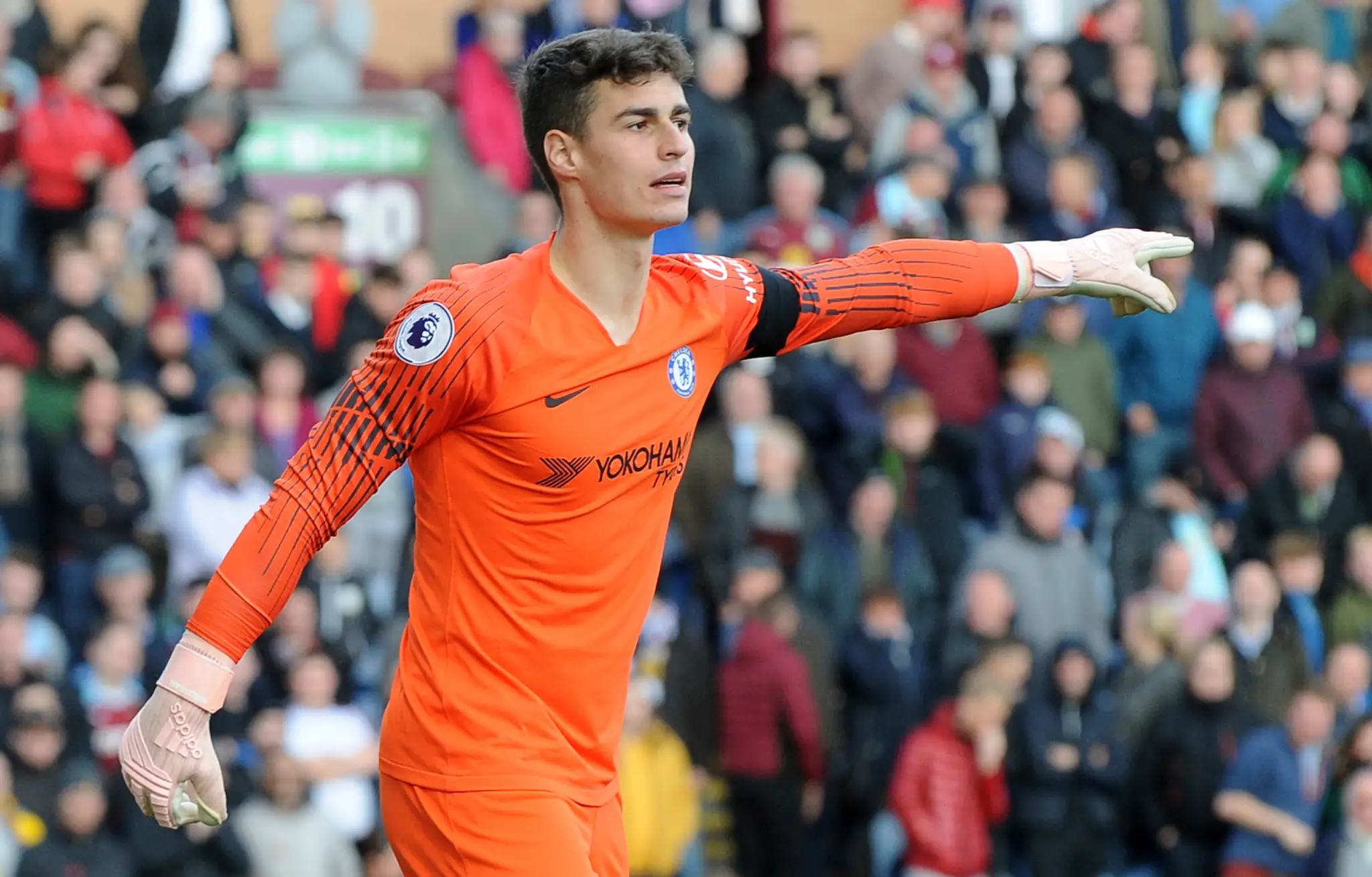 Kepa Arrizabalaga z Chelsea v dueli na pôde Burnley.