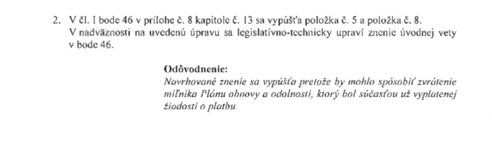 Pozmeňovací návrh zákona o EIA