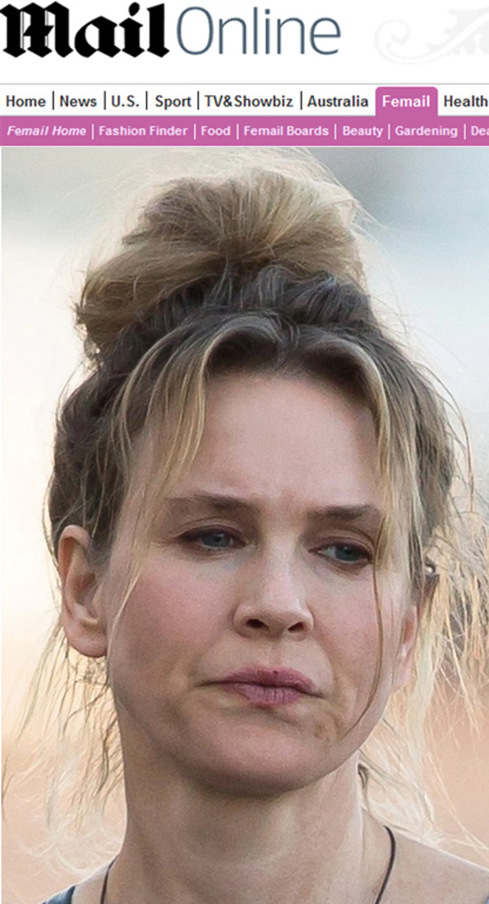 Renee Zellweger bez mejkapu. 