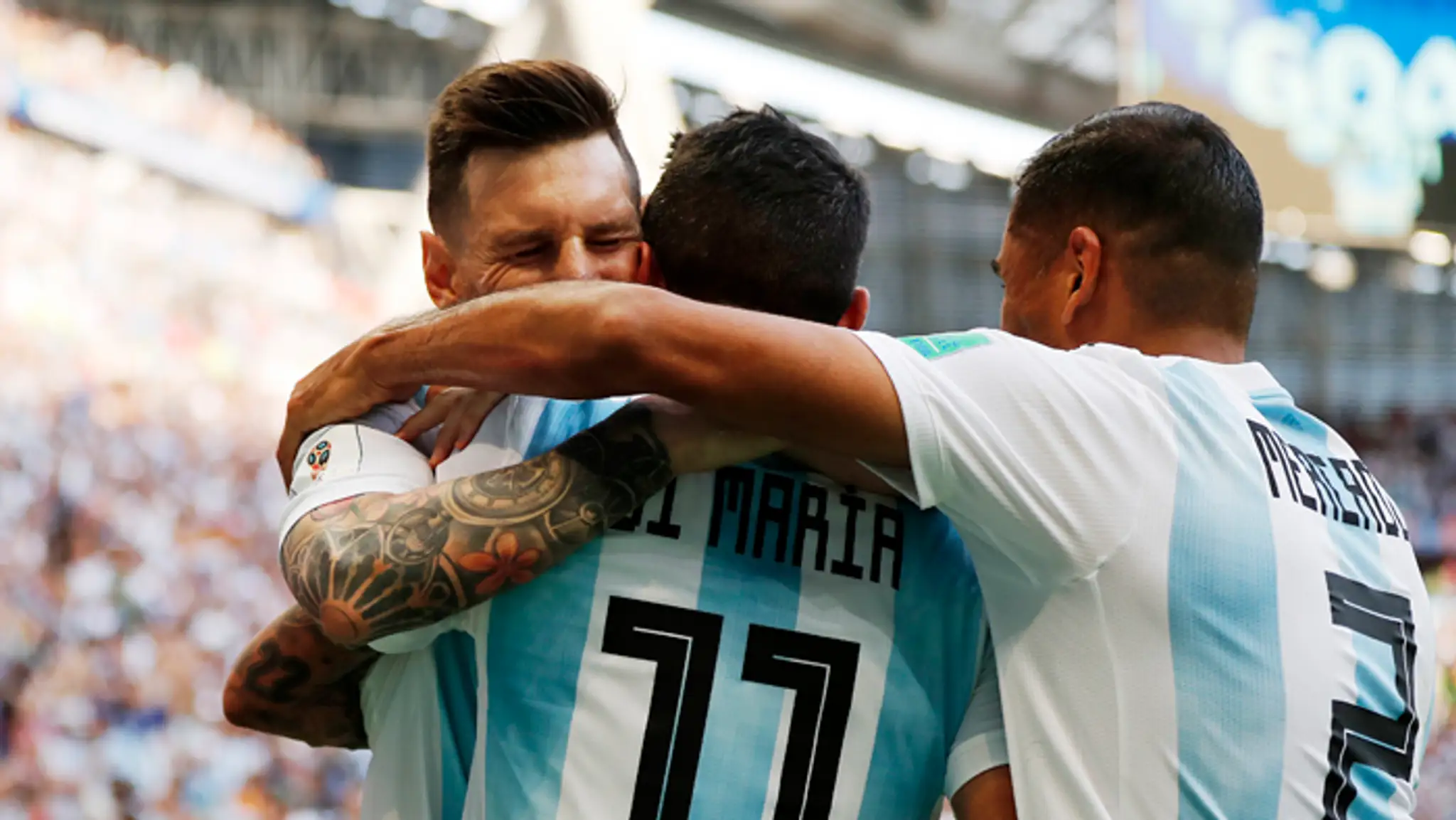 Angel Di Maria a Lionel Messi sa tešia z gólu do francúzskej brány.
