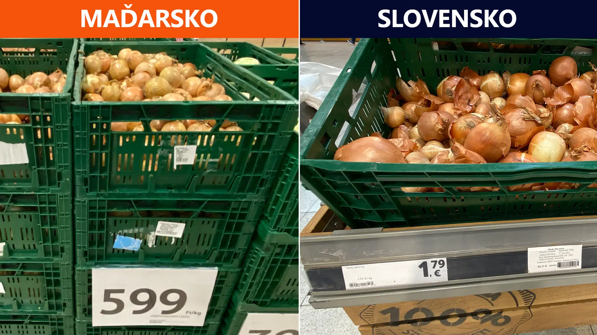Porovnanie cien základných potravín v Maďarsku a na Slovensku