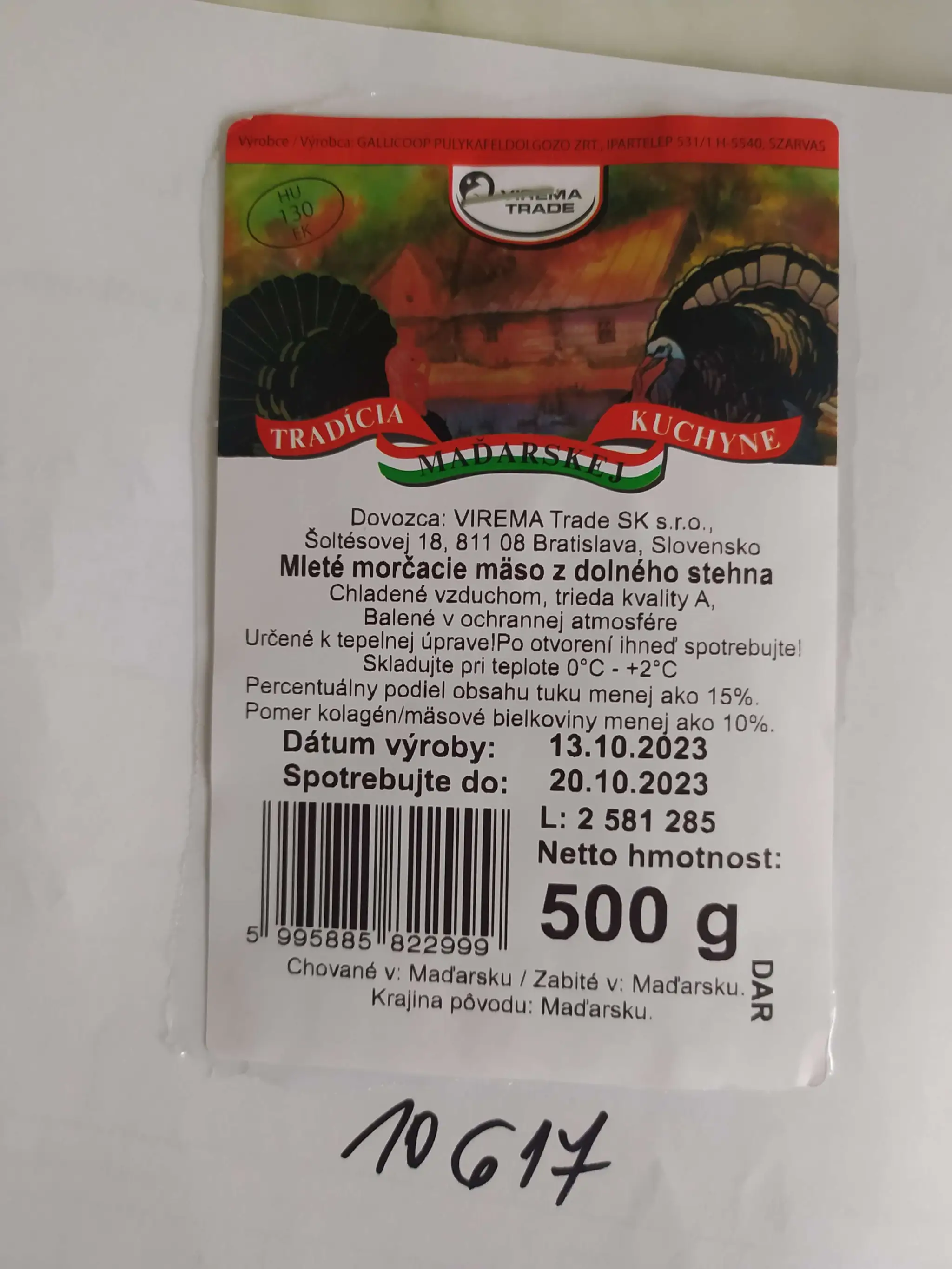 Výrobok s prítomnosťou salmonely