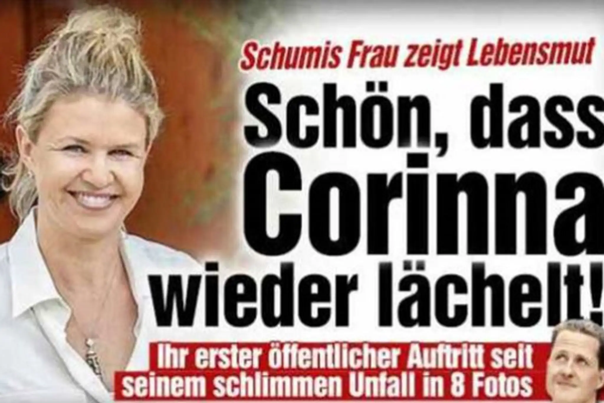 Schumacherova manželka Corinna sa opäť usmieva
