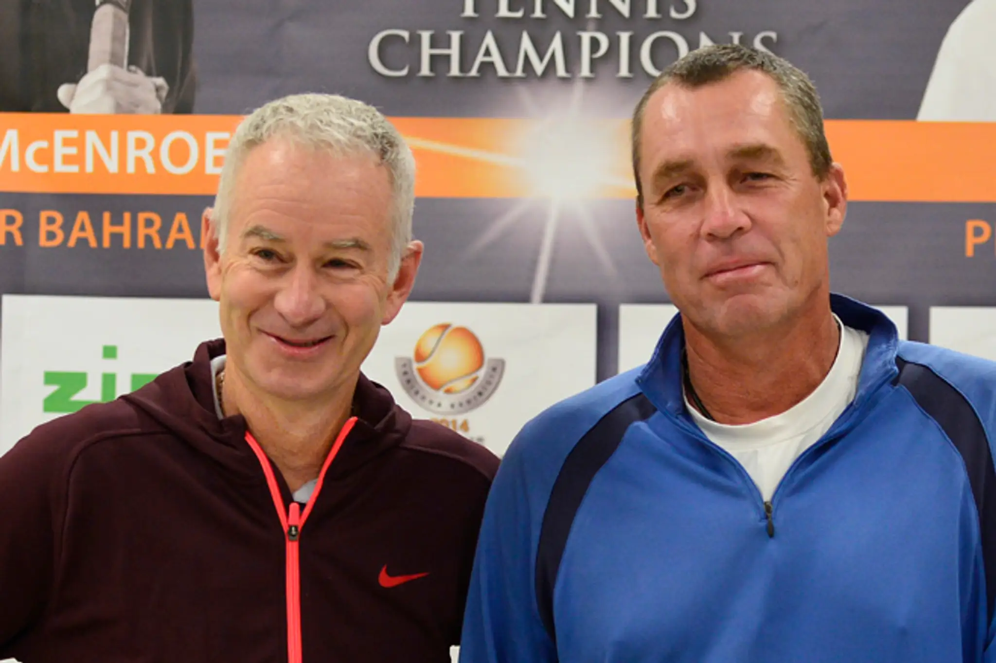 John McEnroe a Ivan Lendl pred tenisovou exhibíciou Tennis Champions.