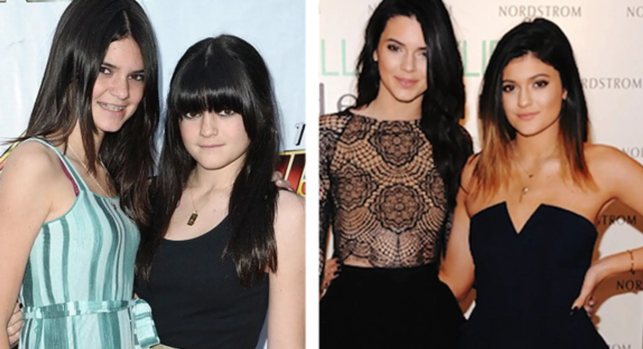Kendall a Kylie Jenner v roku 2008 a teraz.