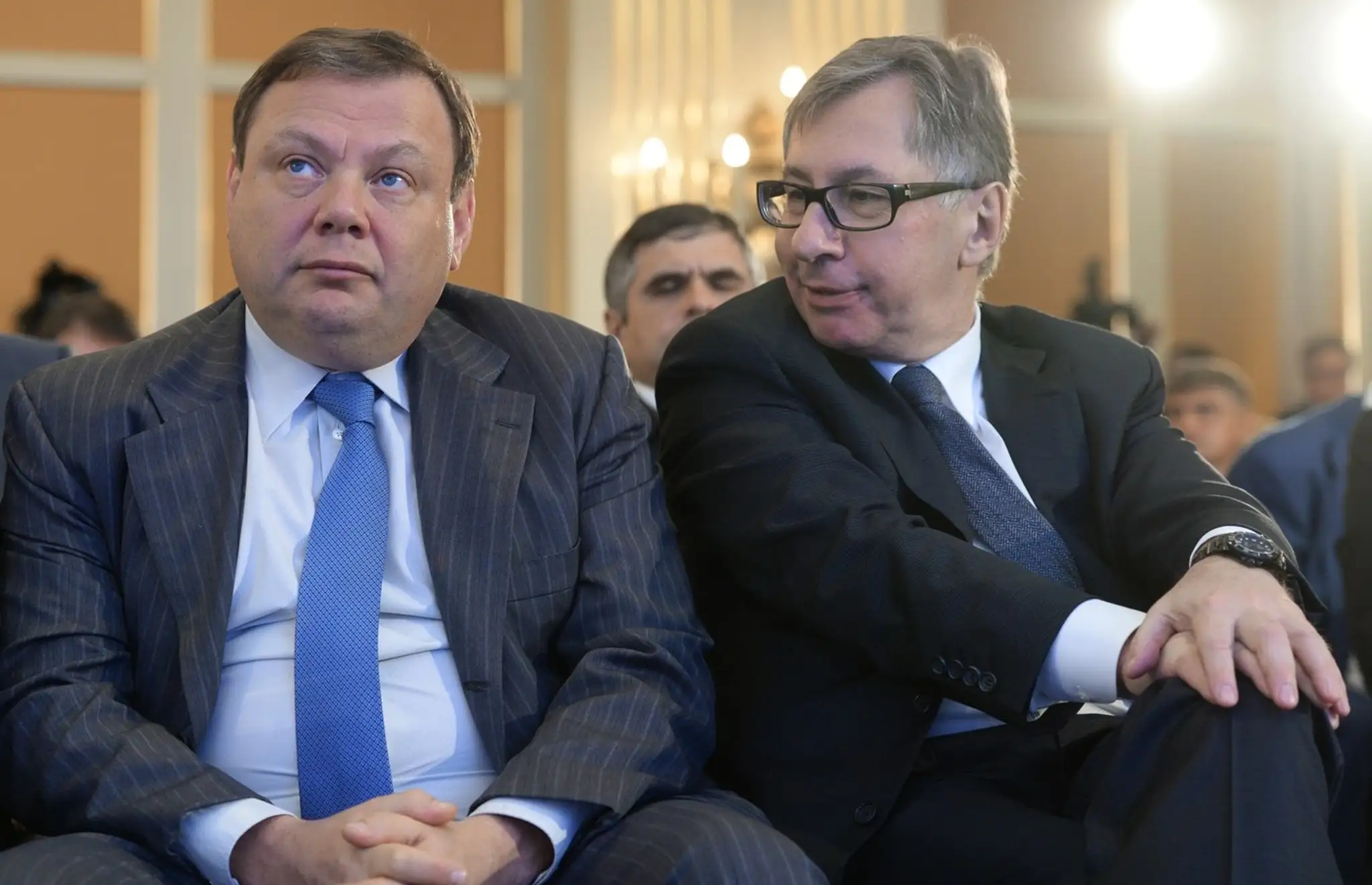 Piotr Aven a Michail Fridman na archívnej snímke z roku 2017.