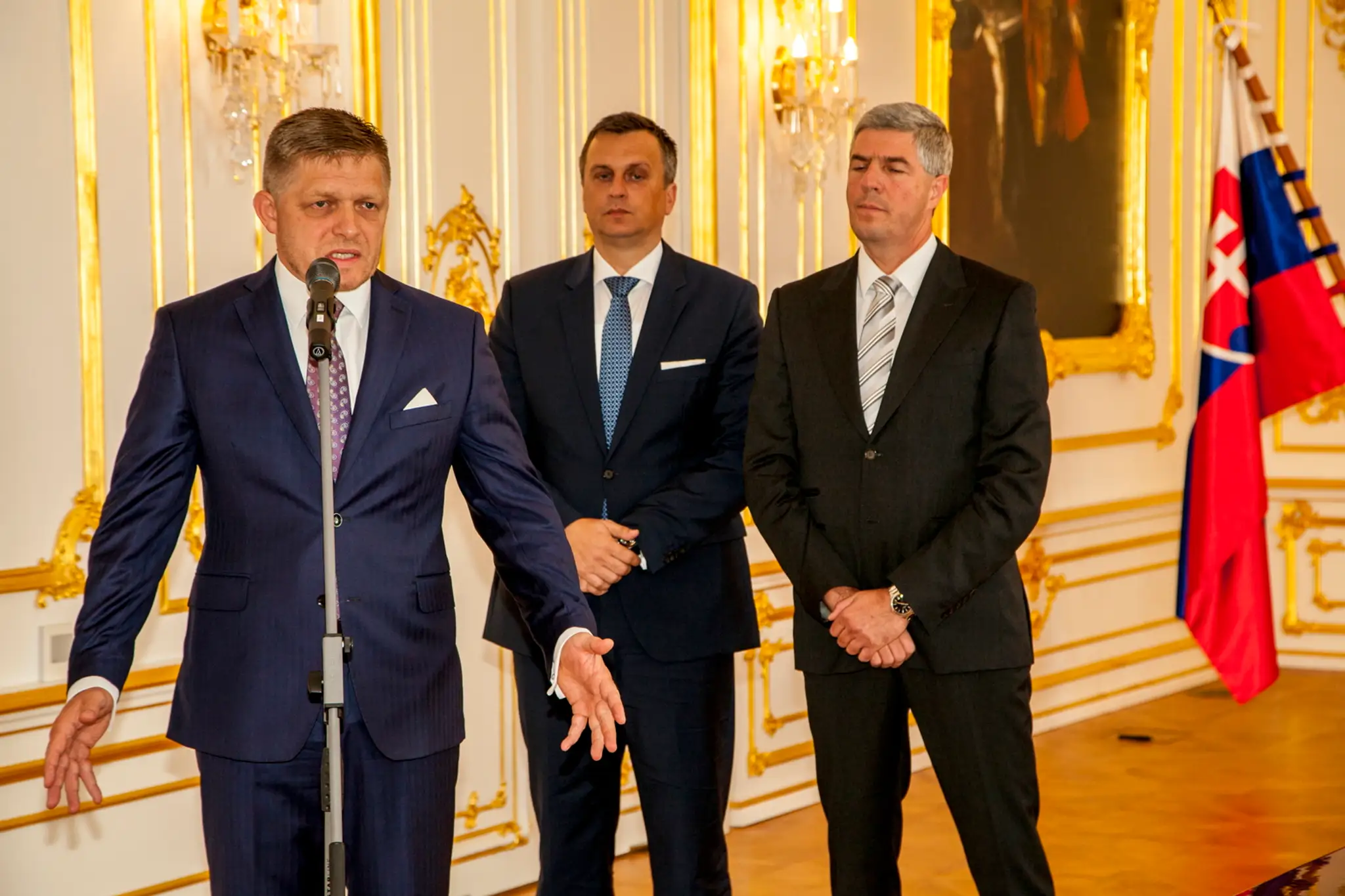 Robert Fico reční po podpise novej Koaličnej dohody na Bratislavskom hrade. 