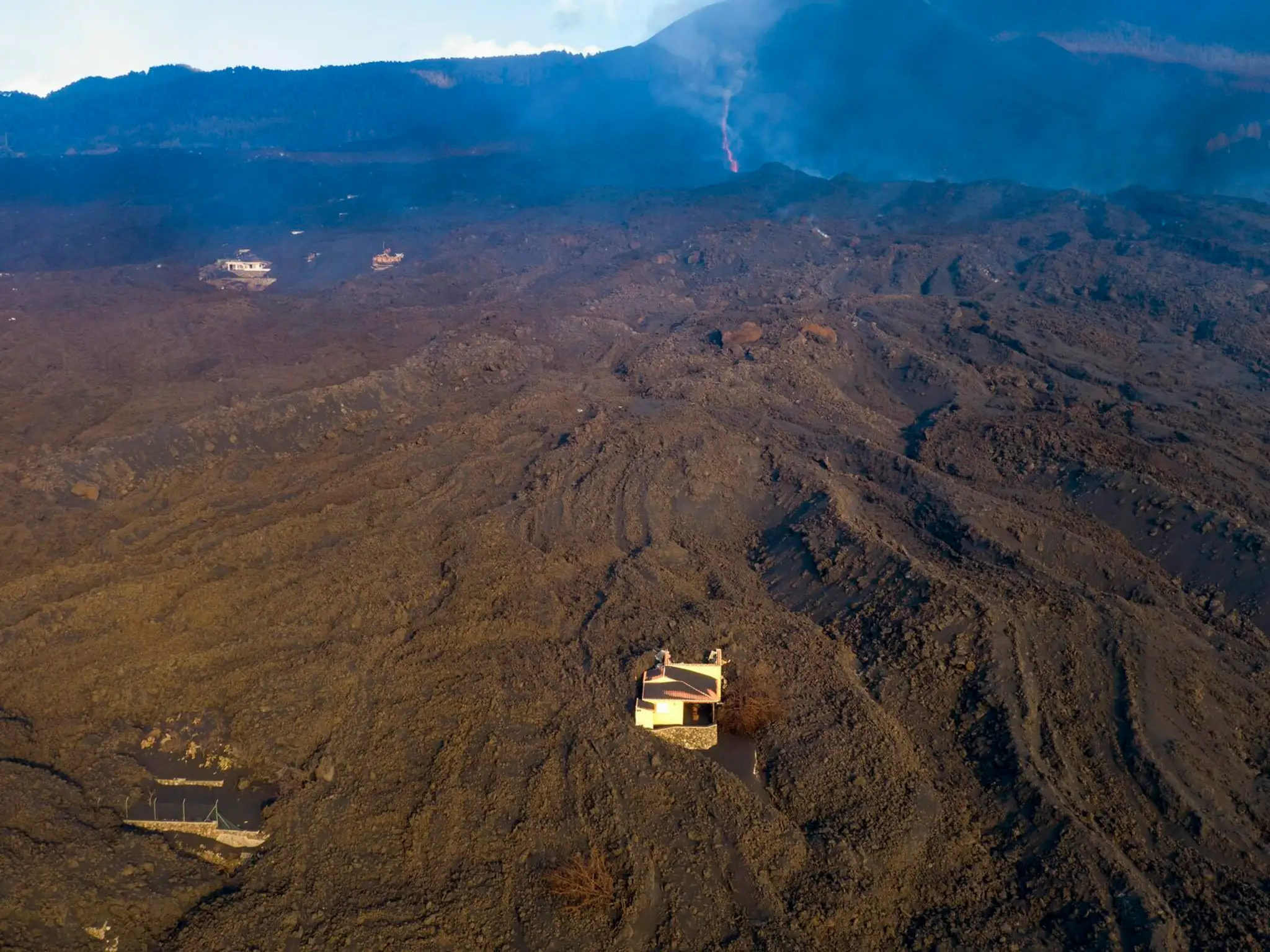Sopečný popol na ostrove La Palma