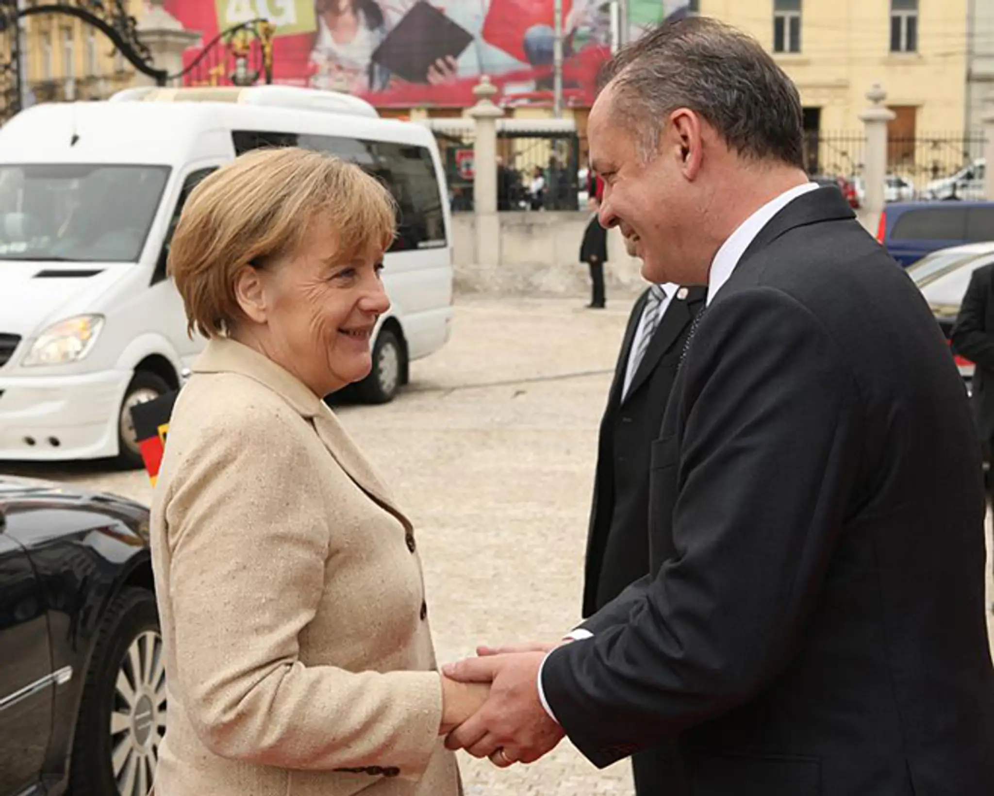 Nemecká kancelárka Angela Merkelová a prezident Andrej Kiska.