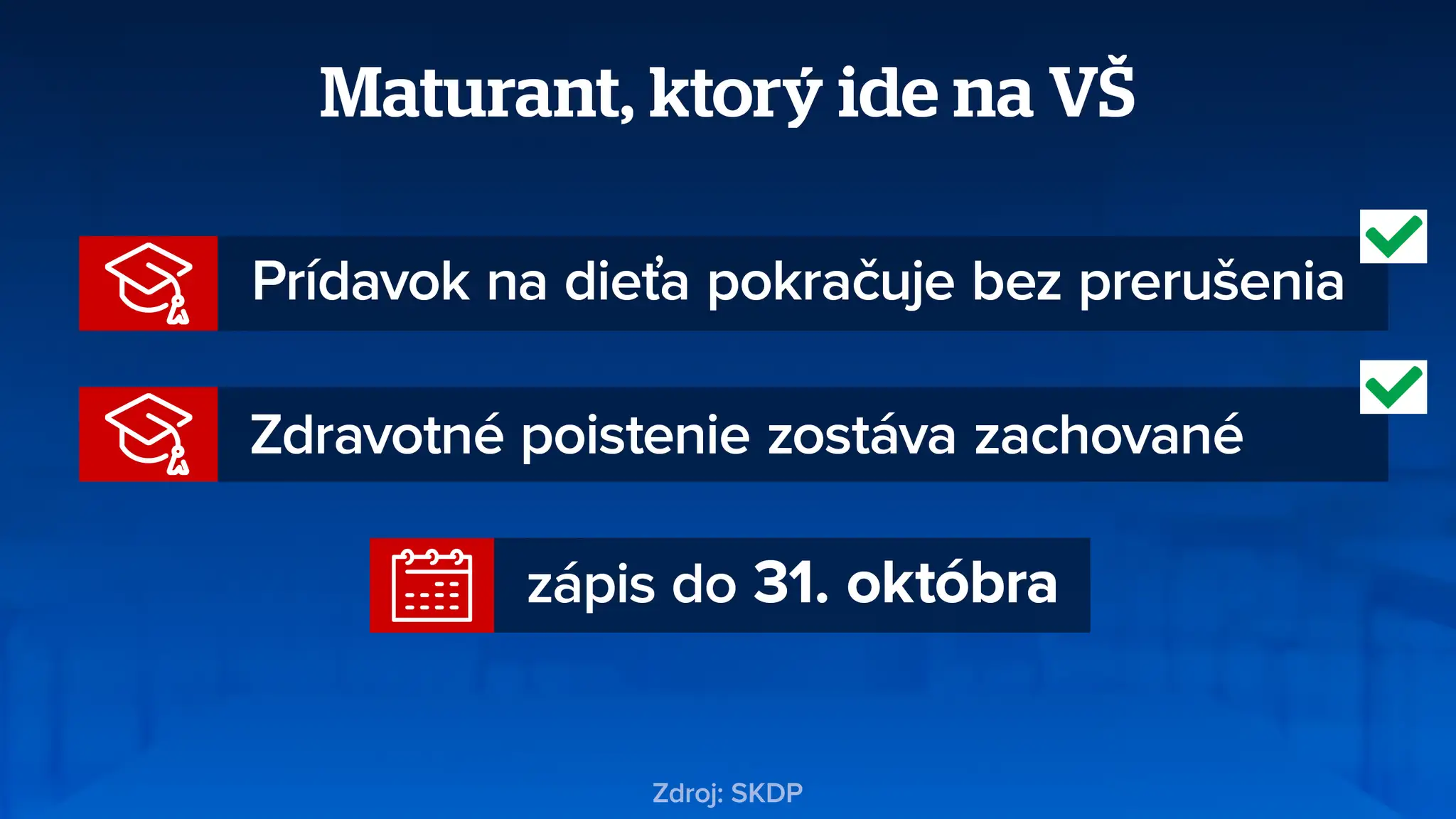 Maturant ide na VŠ