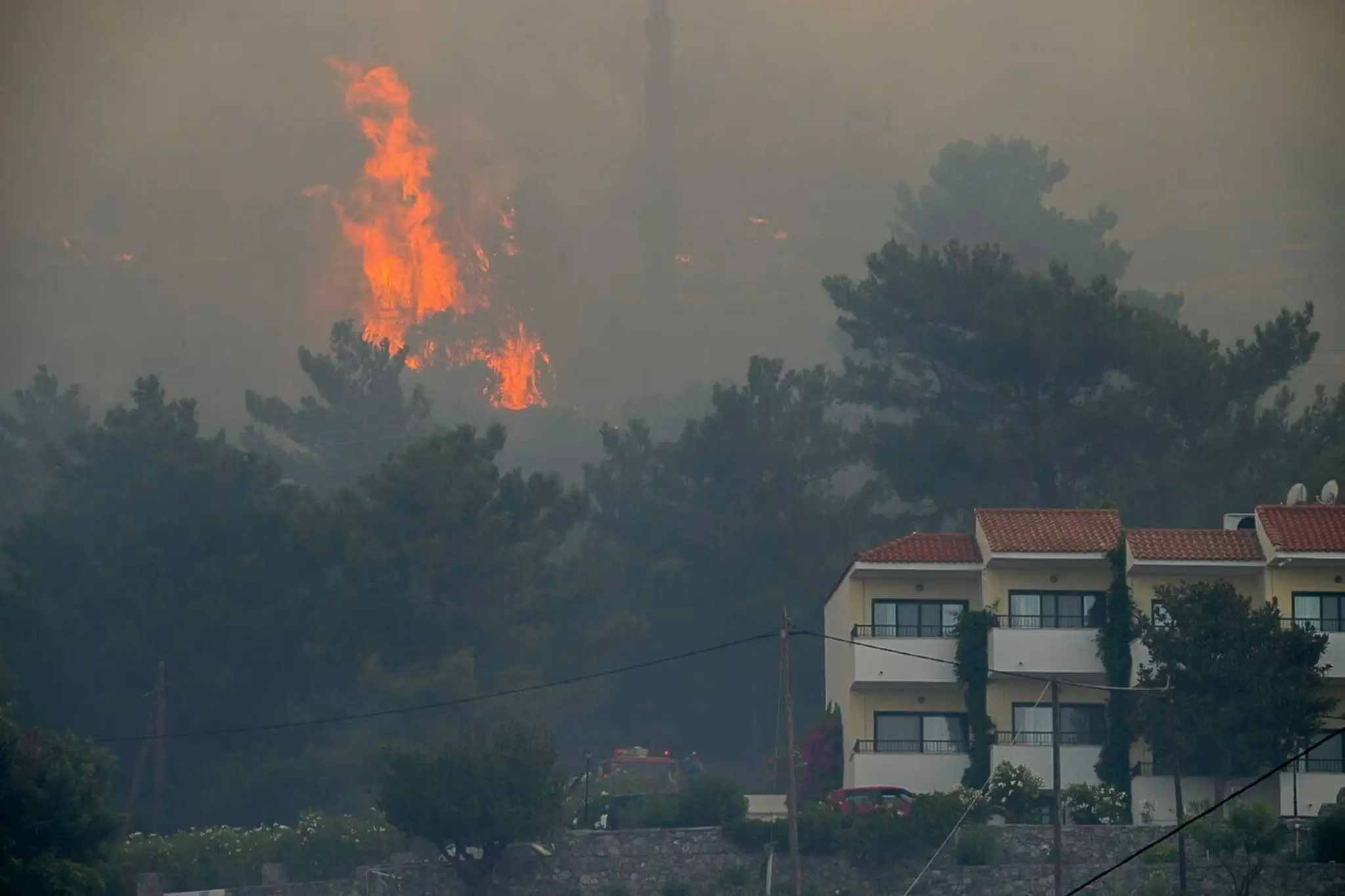 Požiar na gréckom ostrove Samos
