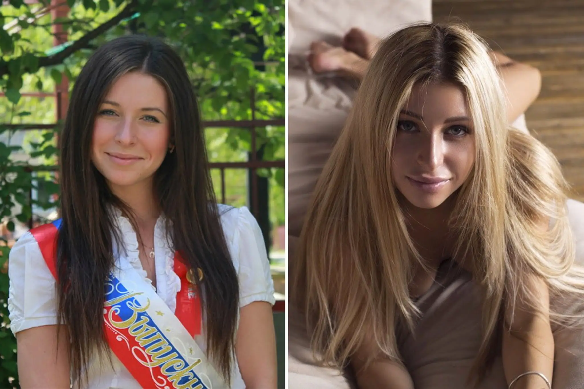 Premena Angeliny (vľavo snímka z 29. mája 2012, vpravo 1. marca 2015)