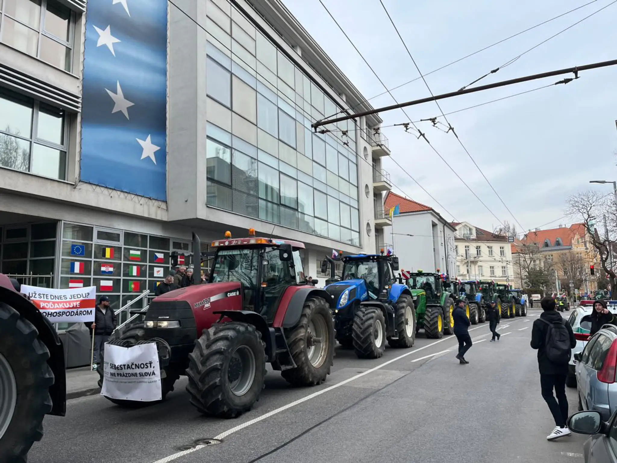 Protest farmárov v Bratislave