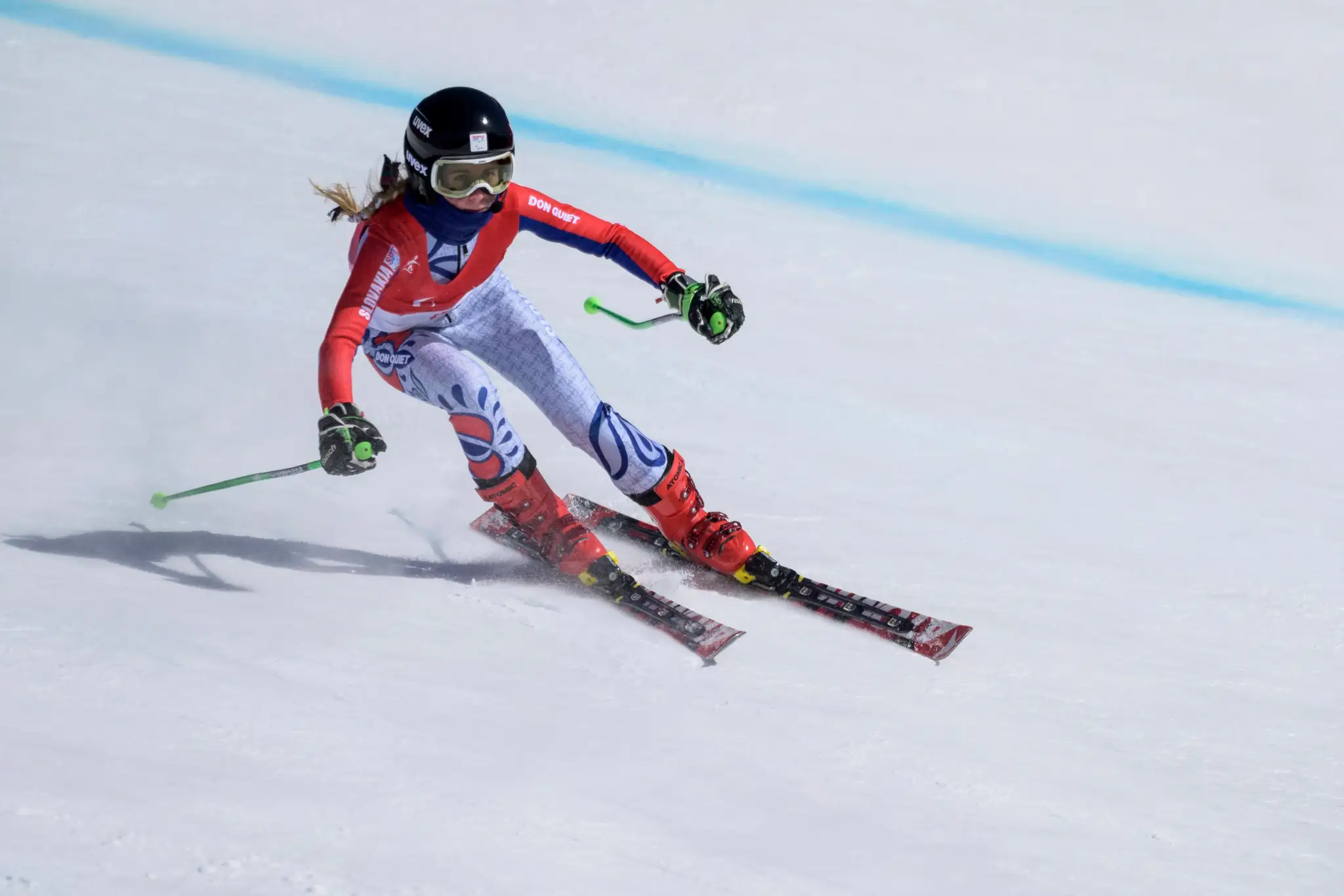 Alexandra Rexová v super-G zrakovo znevýhodnených žien na ZPH 2022 v Pekingu.