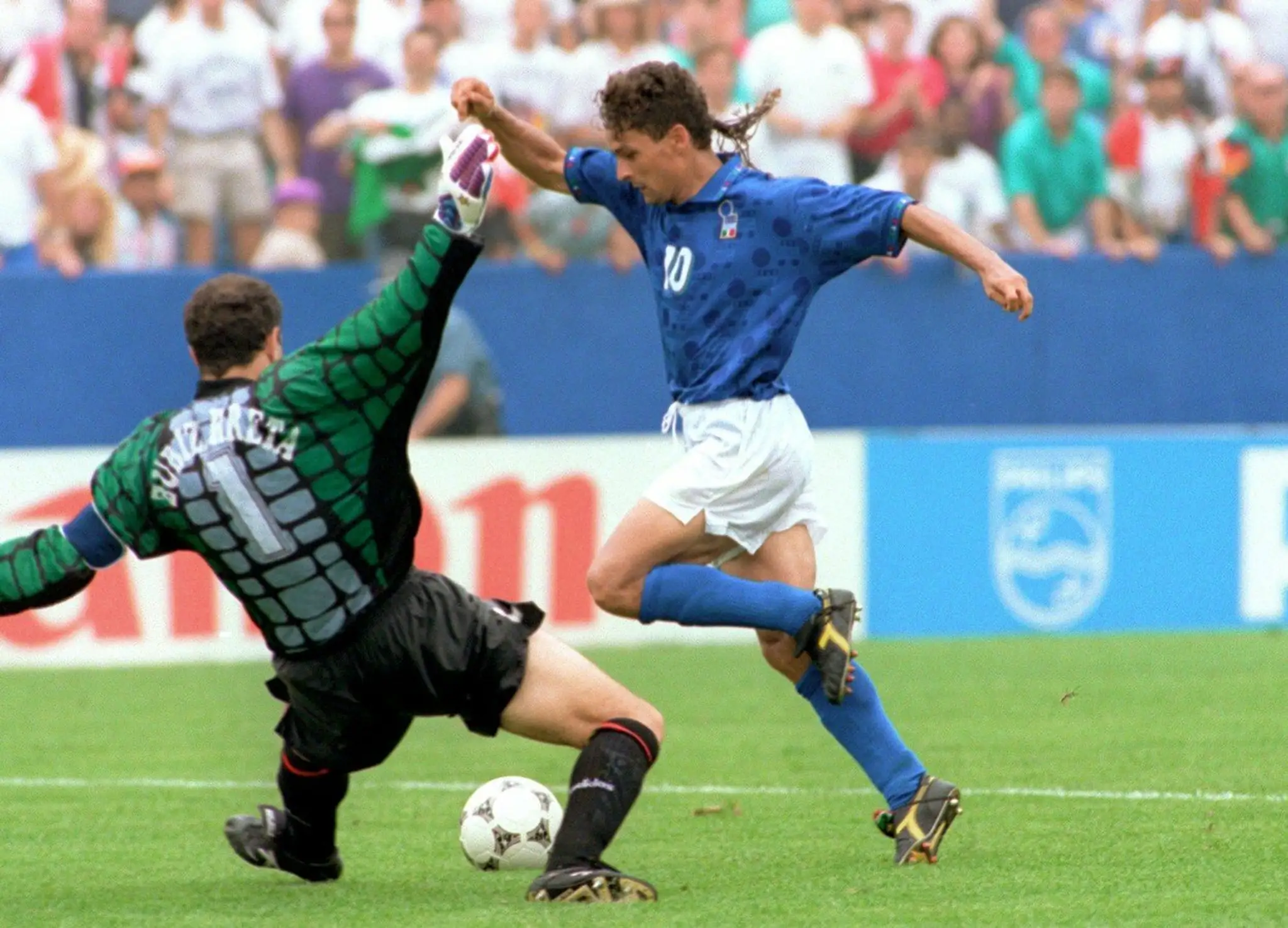 Talian Roberto Baggio (vpravo) počas MS 1994.