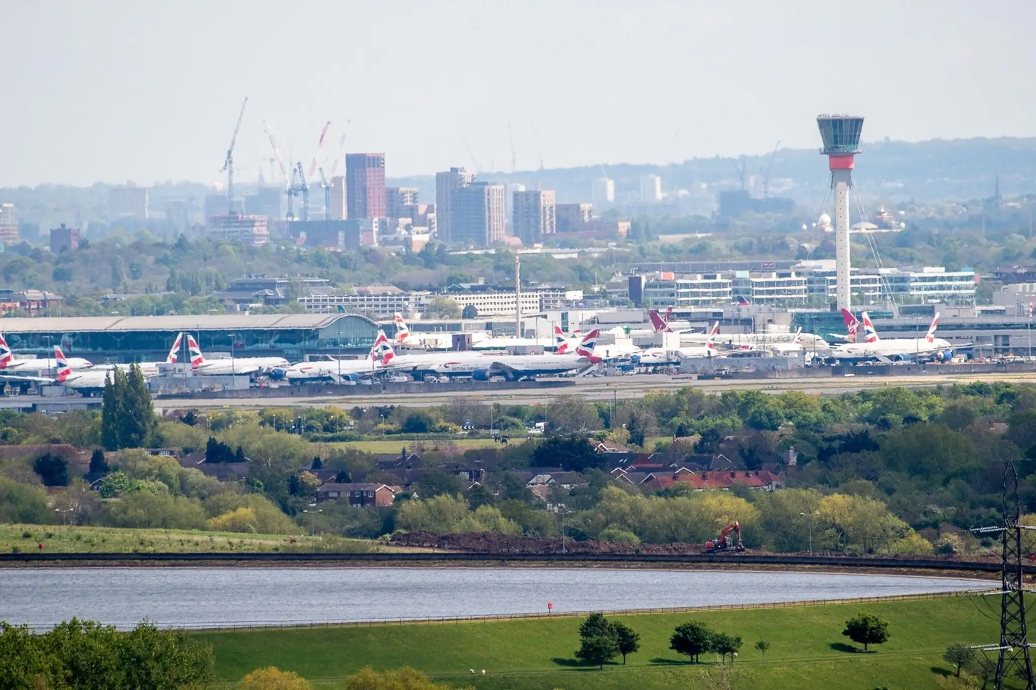 Pohľad na letisko Heathrow.