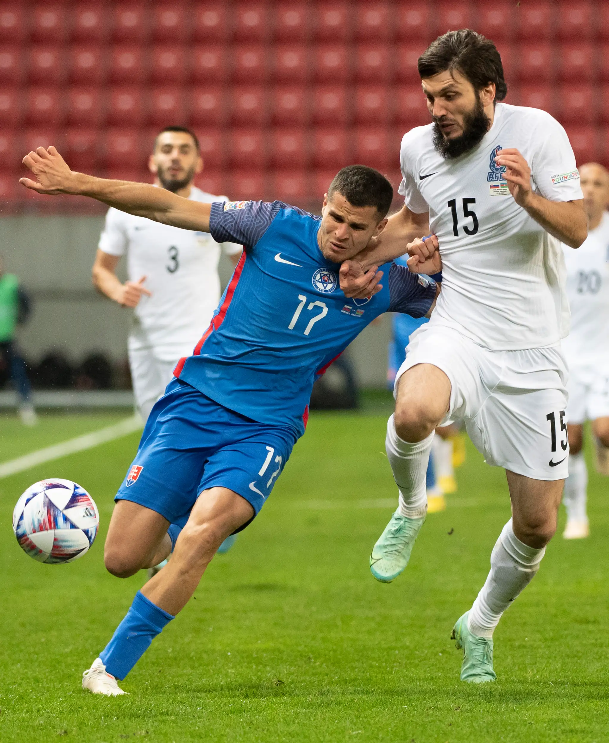 Momentka zo zápasu Slovensko - Azerbajdžan