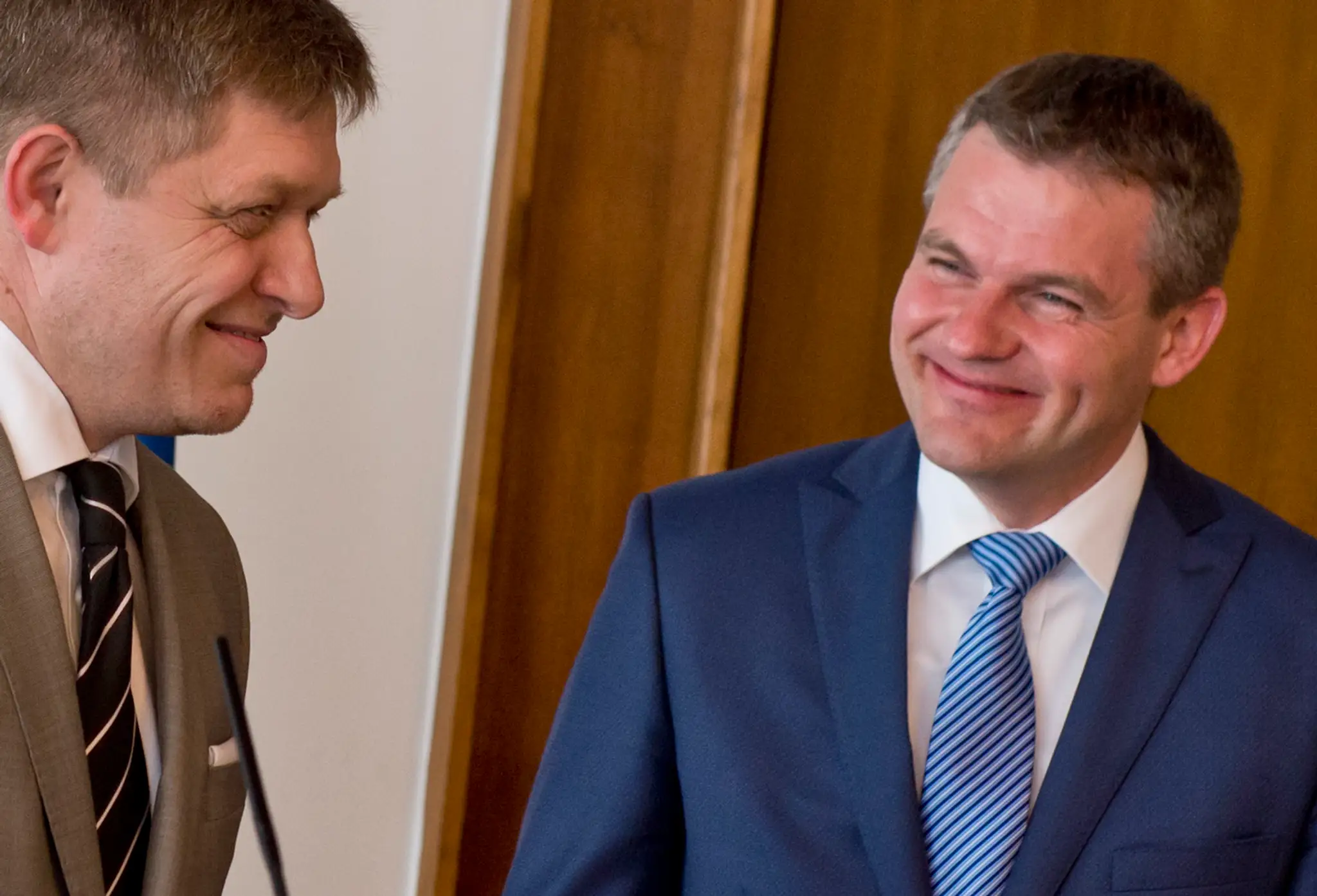 Na snímke premiér Robert Fico a predseda parlamentu Peter Pellegrini 
