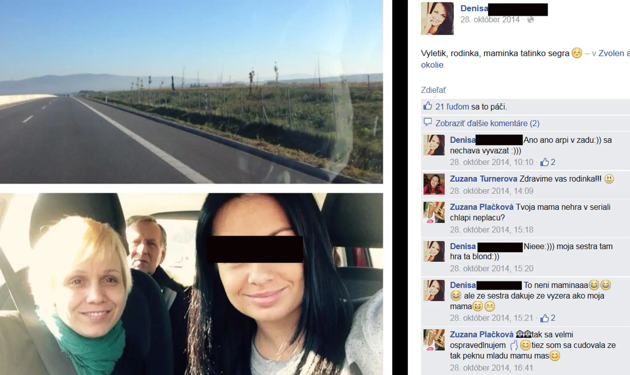 Denisa H. so sestrou herečkou Júliou Horváthovou.