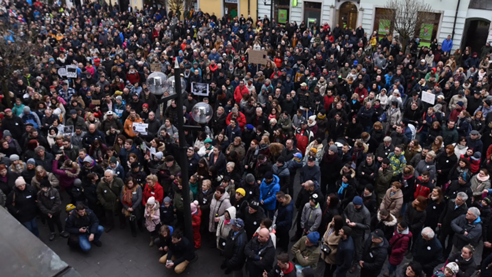 Protestné zhromaždenie Za slušné Slovensko v Trnave.