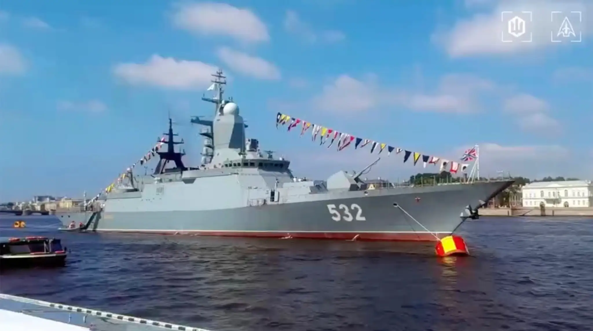 Ruská raketová korveta Bojkij triedy Stereguščij.