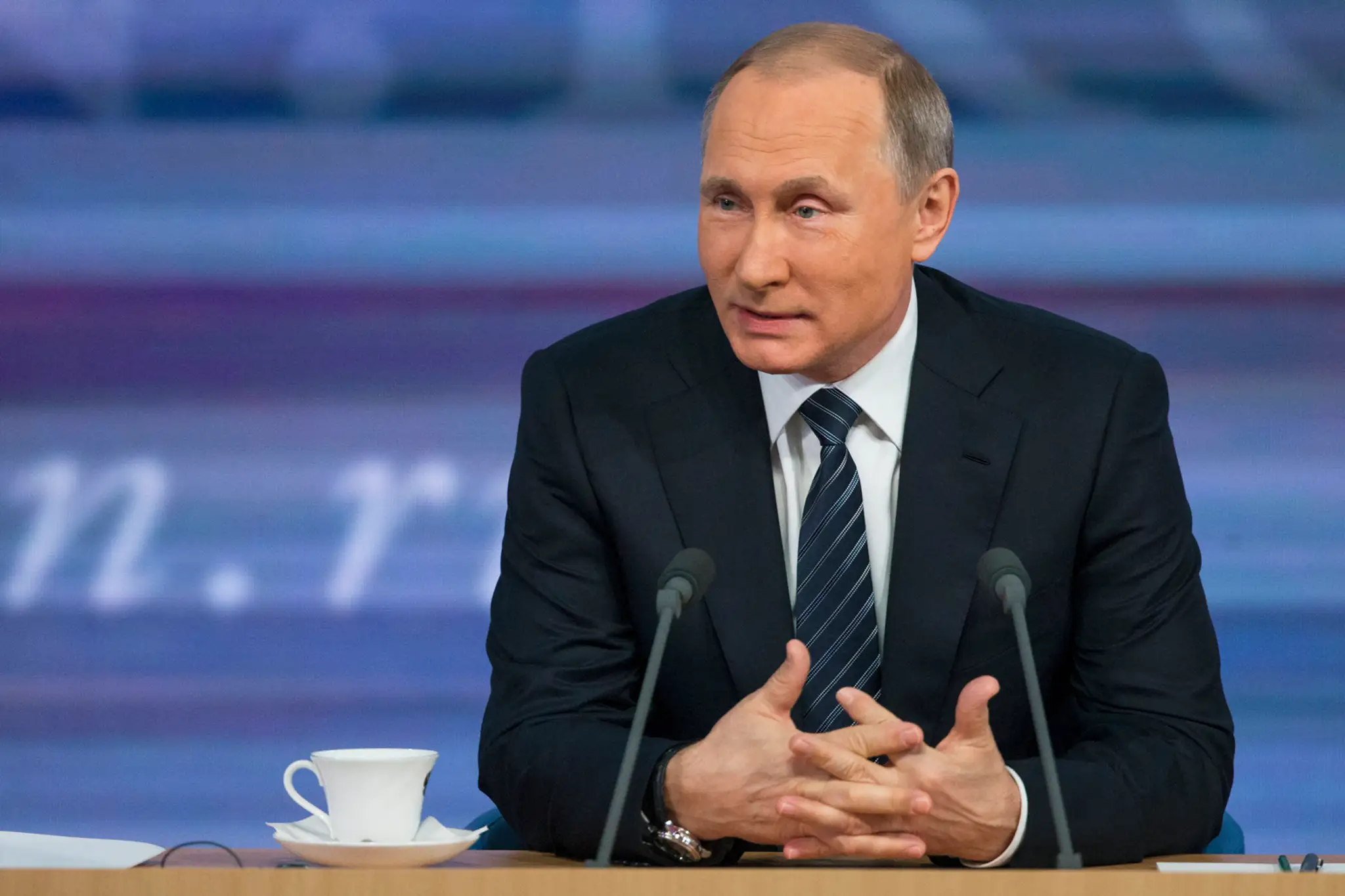 Vladimír Putin na hodnotiacej tlačovej konferencii