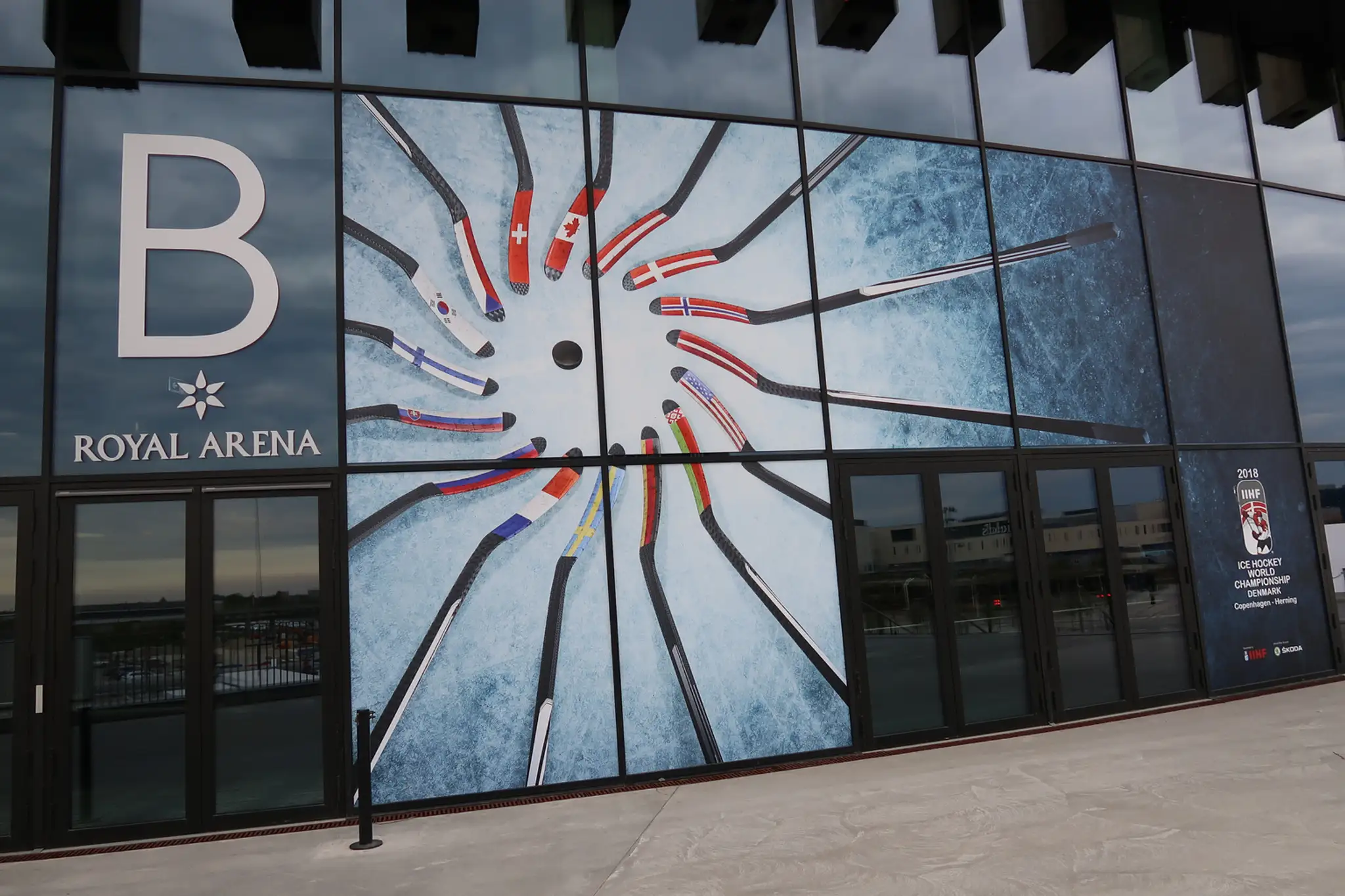 Vstupná brána na štadióne Royal Arena v Kodani.
