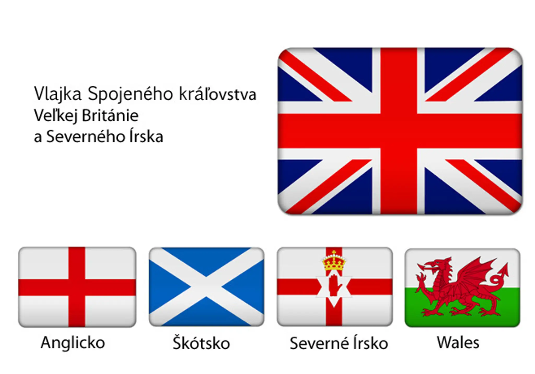 Vlajka Spojeného kráľovstva Veľkej Británie a Severného Írsko.