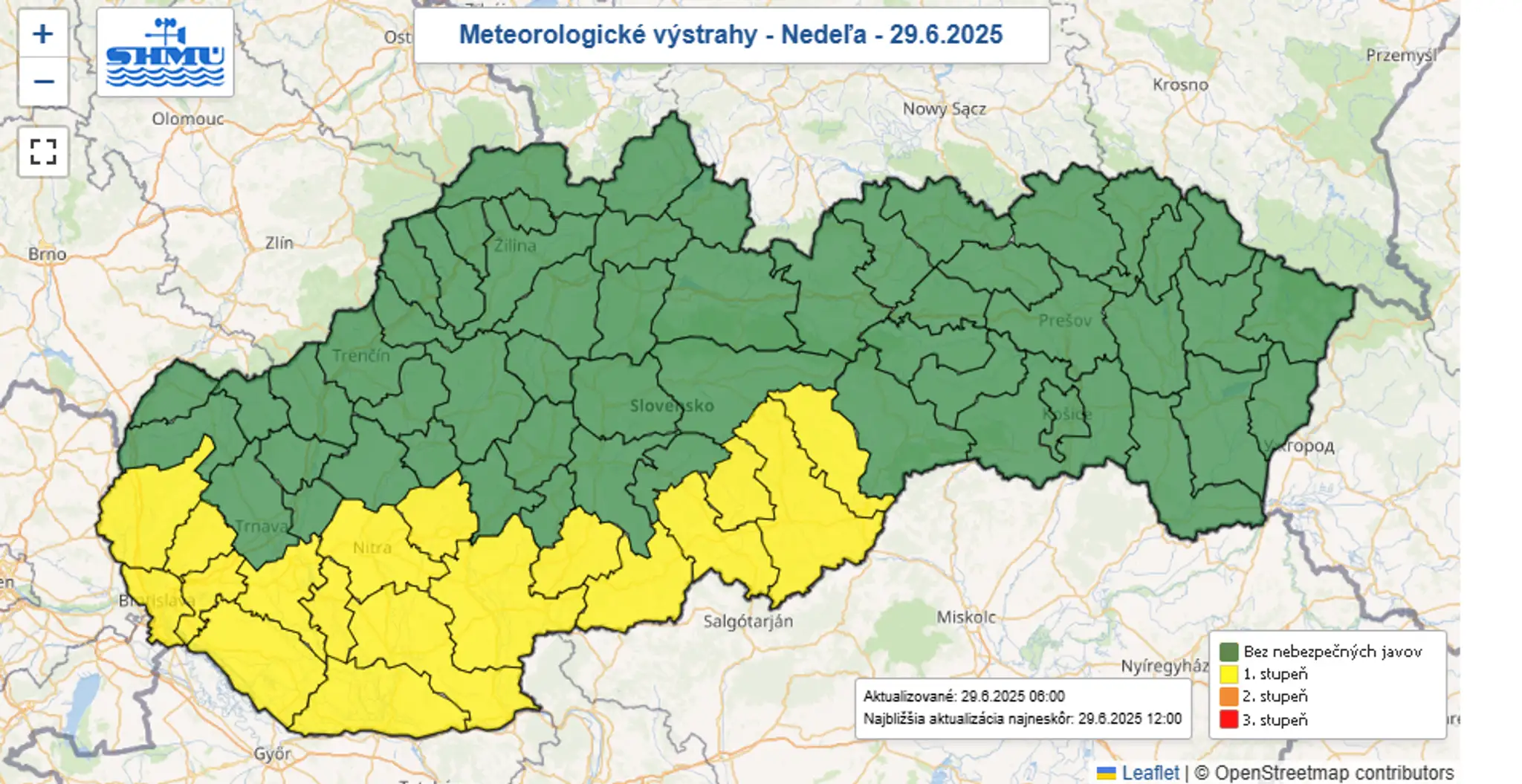 V sobotu platia výstrahy