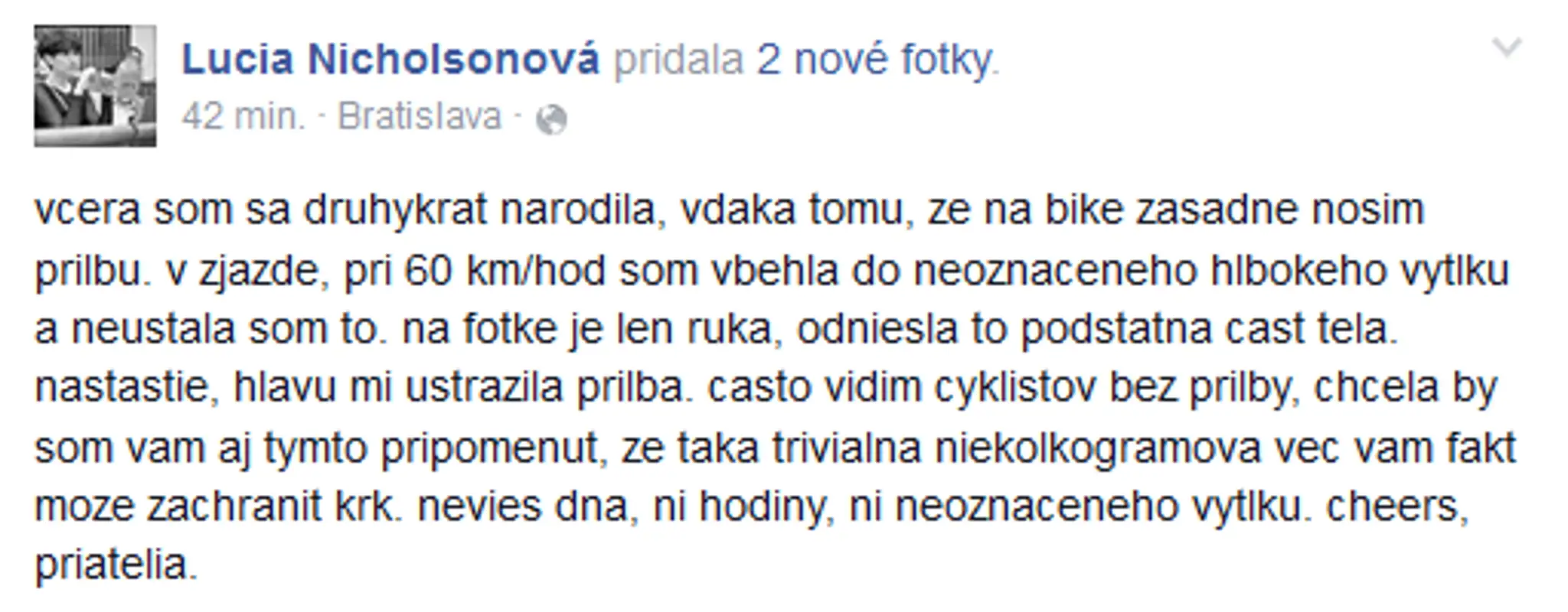 Status poslankyne na sociálnej sieti