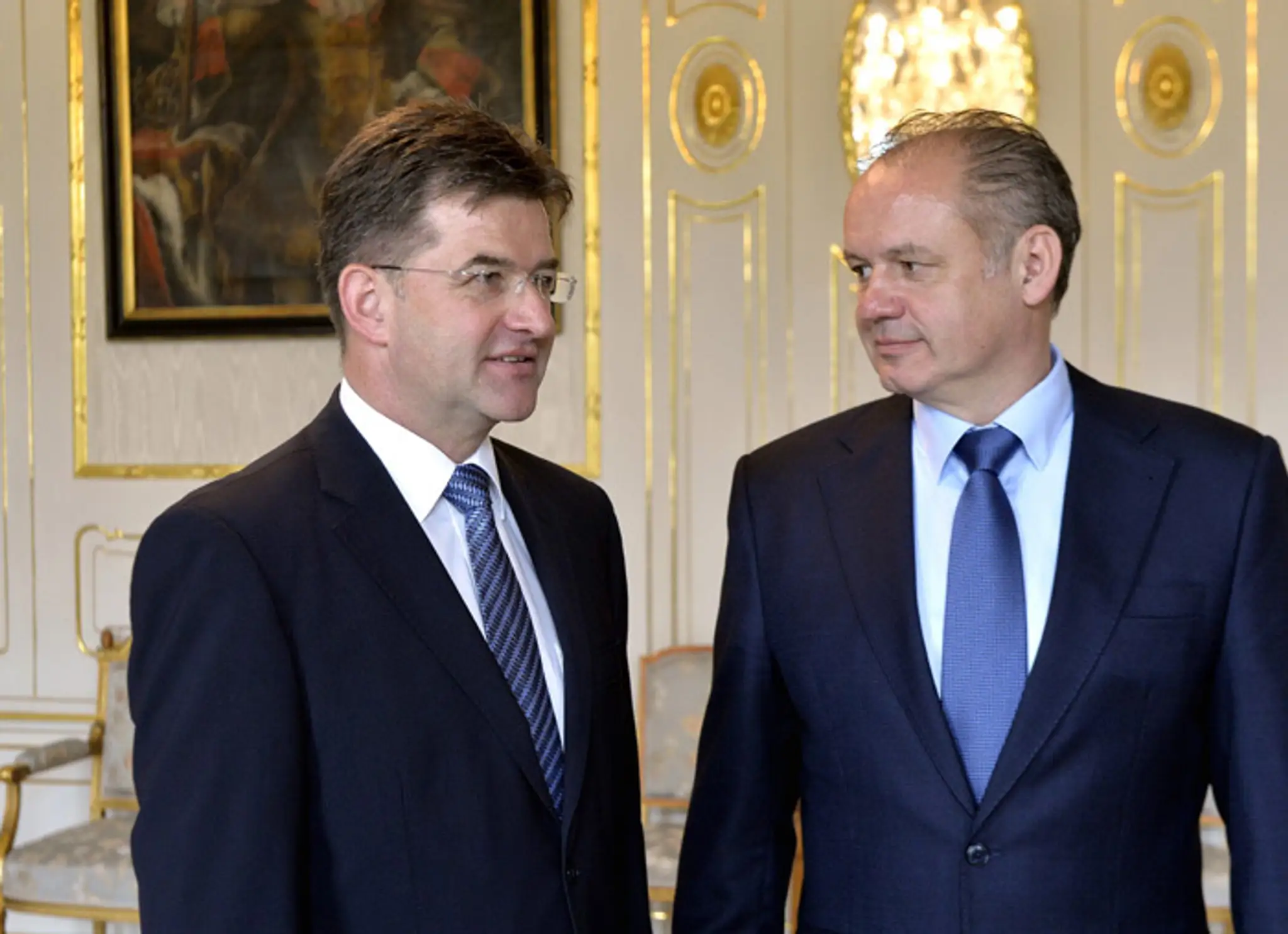 Minister Miroslav Lajčák a prezident Andrej Kiska.